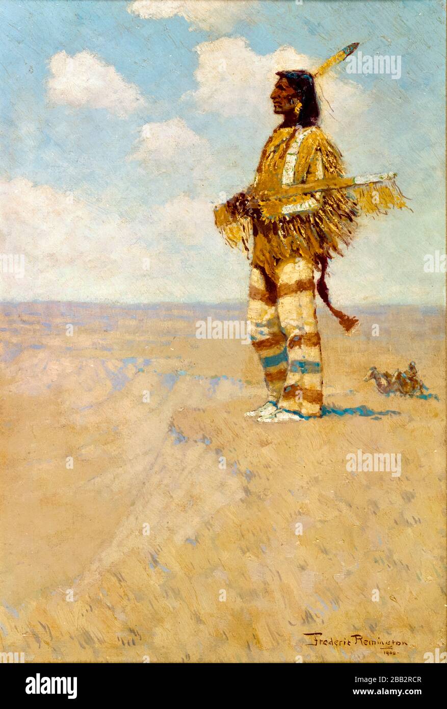 Frédéric Remington, le dernier de sa course, (l'américain Vanishing), peinture, 1908 Banque D'Images
