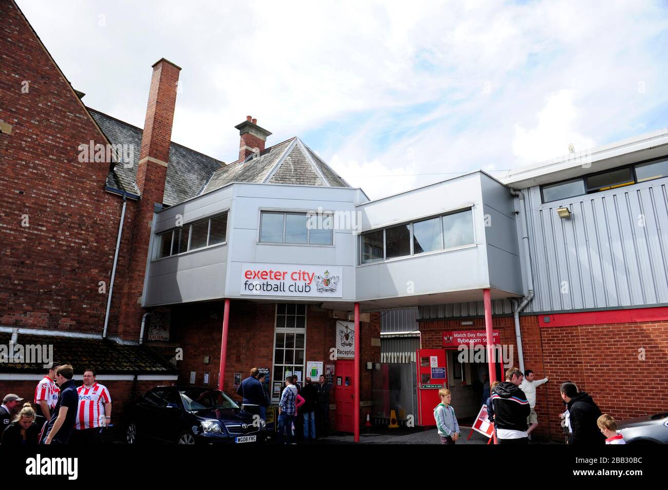 Vue générale sur l'extérieur du parc St James', maison d'Exeter City Banque D'Images