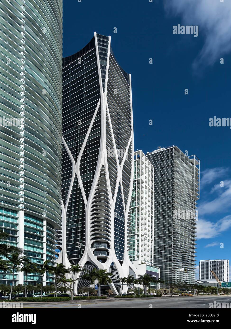 Bâtiments du boulevard Biscayne. Miami. Banque D'Images
