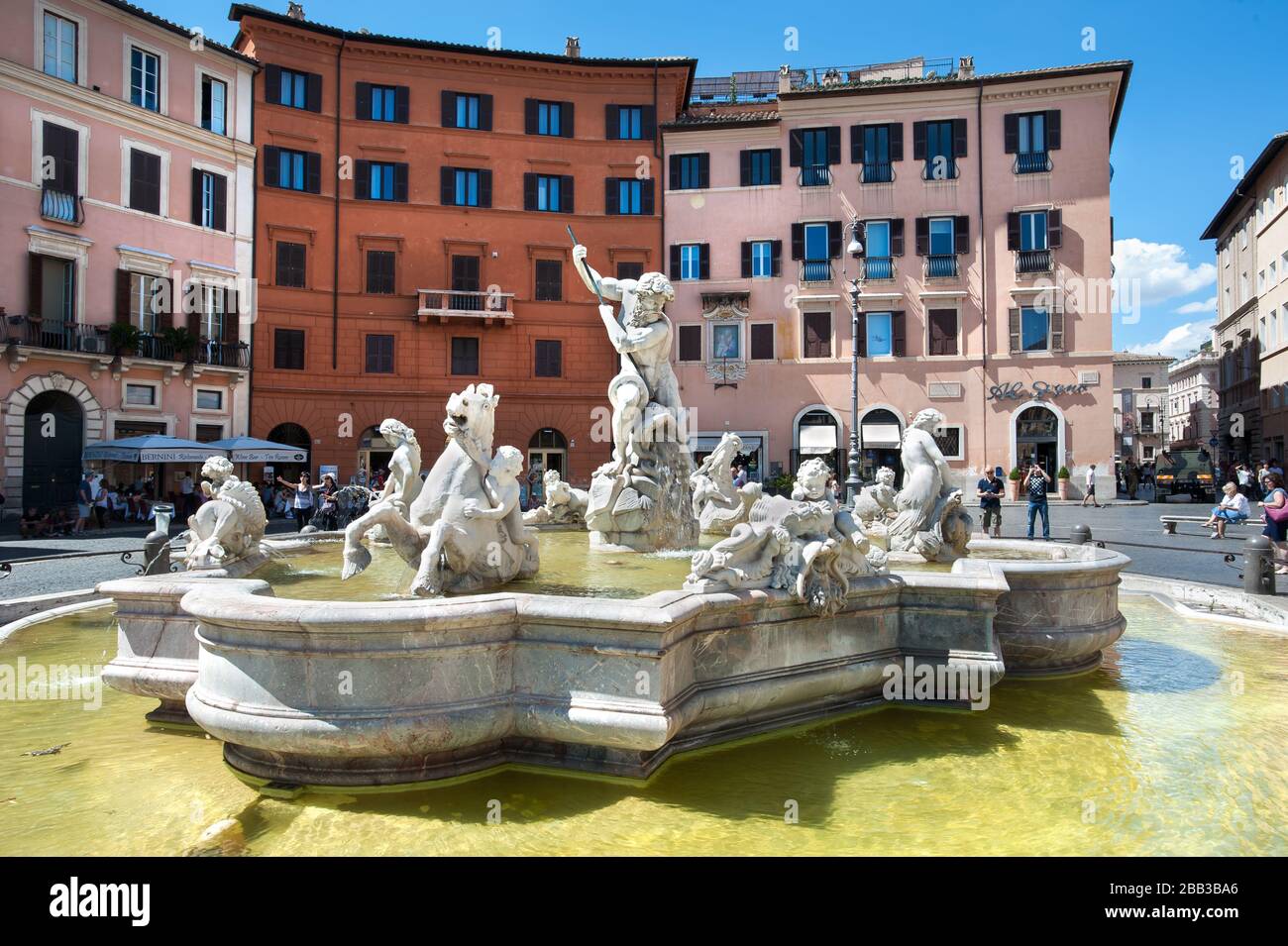 Fontaine de Neptune sur la Piazza Navona, Rome, Italie Banque D'Images