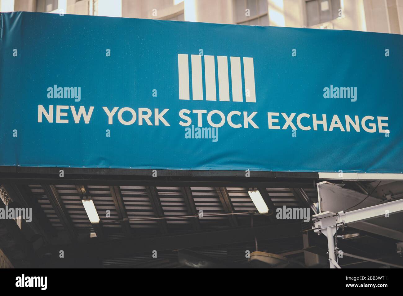 Bannière de la Bourse de New York Banque D'Images