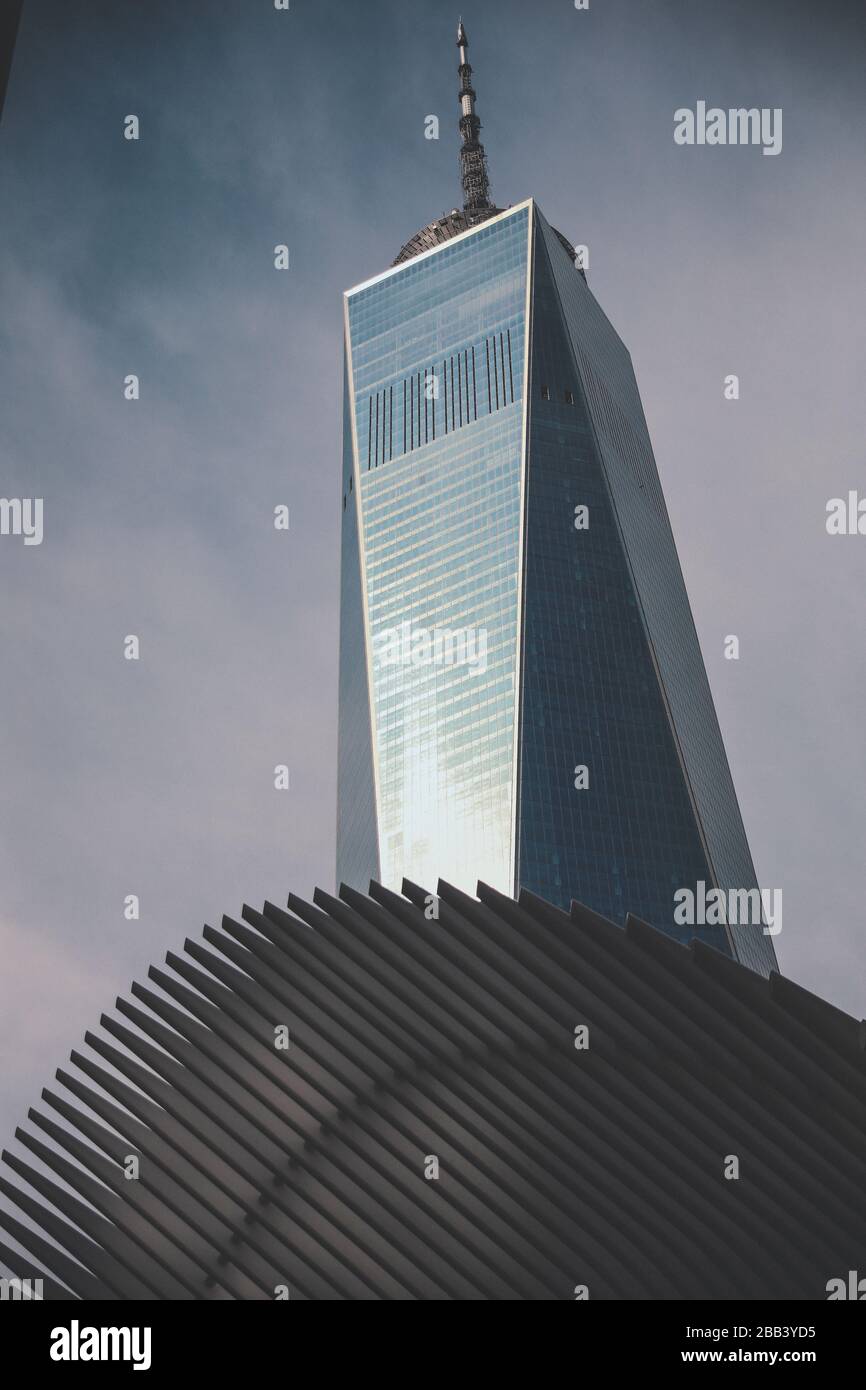 Un gratte-ciel du World Trade Center Banque D'Images