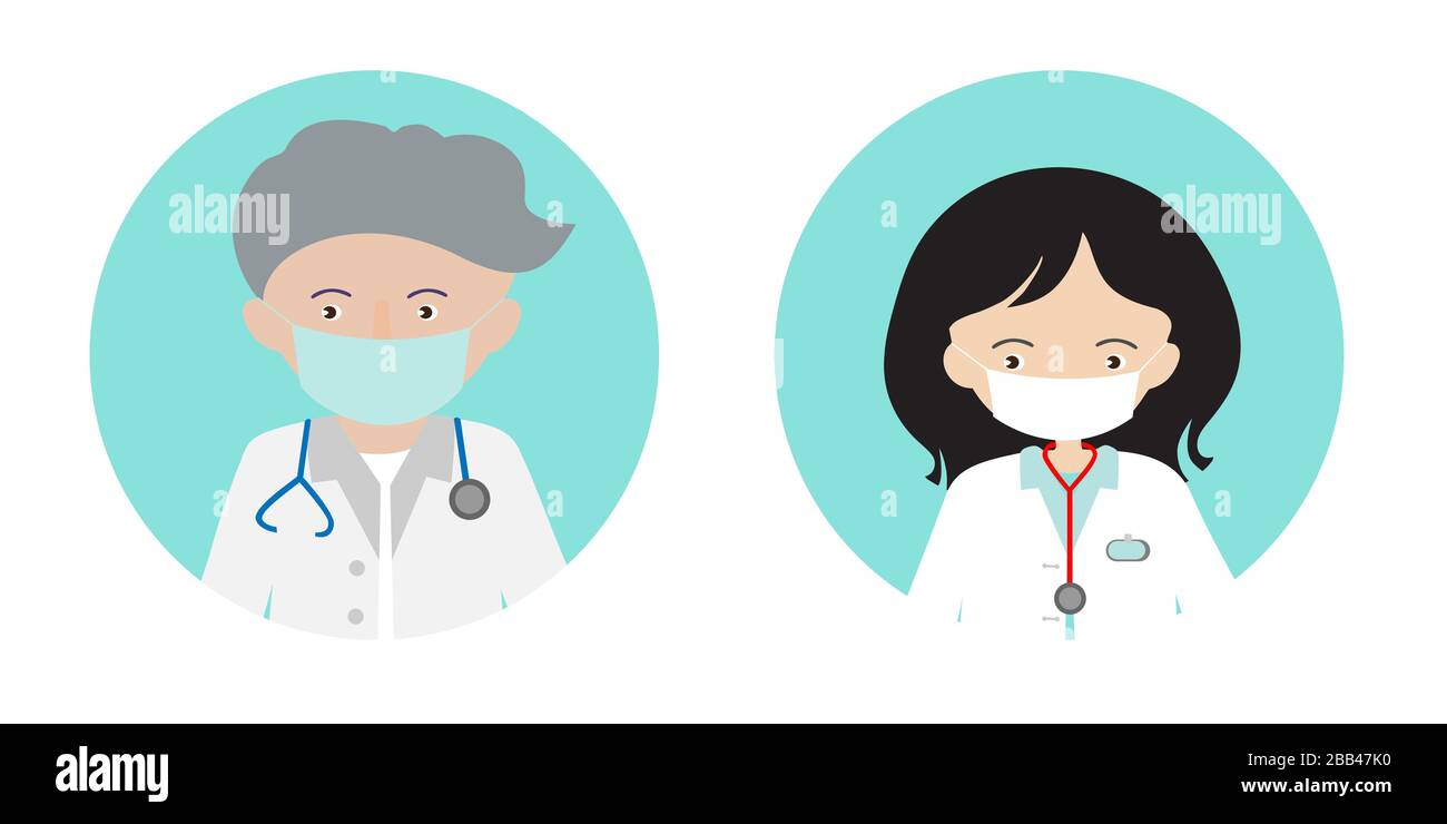 Une Illustration De Dessin Anime D Un Avatar D Un Medecin Homme Et D Une Femme Avec Un Stethoscope Un Manteau Et Un Masque De Protection Icone Verte Ronde Isolee Sur Fond Blanc Image Vectorielle Une Illustration De Dessin Anime D Un Avatar D Un Medecin Homme Et D Une Femme Avec Un Stethoscope Un Manteau Et Un Masque De Protection Icone Verte Ronde Isolee Sur Fond Blanc Image Vectorielle