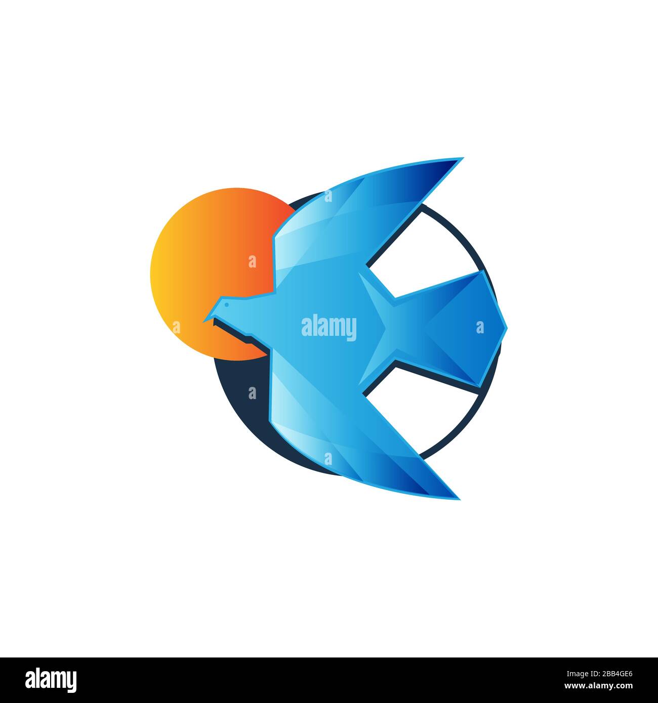 modèle vectoriel simple bleu créatif à motif logo colombe Illustration de Vecteur