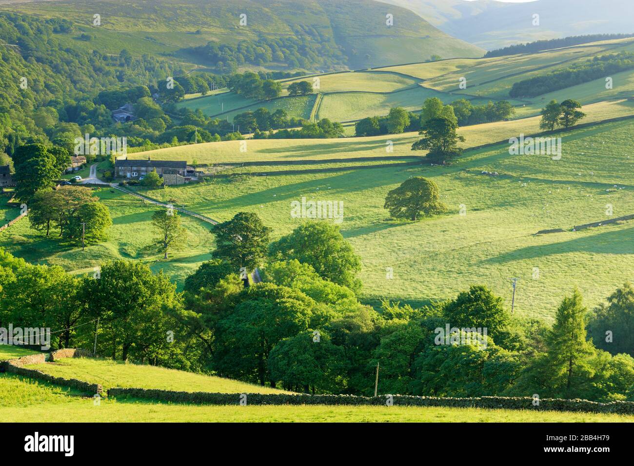 Le Hayfield High Peak Derbyshire, Angleterre Banque D'Images