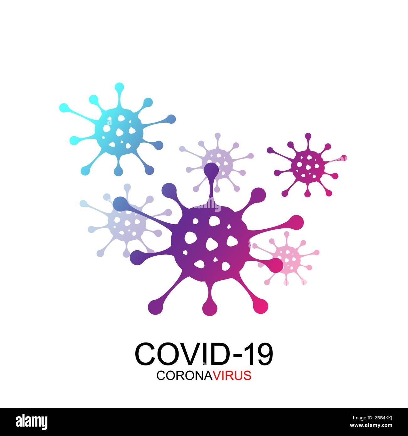 Forme d'icône de vecteur de virus Corona. Coronavirus 2019-nCoV modèle de bannière risque biologique symbole du logo. MERS-Cov, COVID-19, icône de coronavirus nouveau Illustration de Vecteur