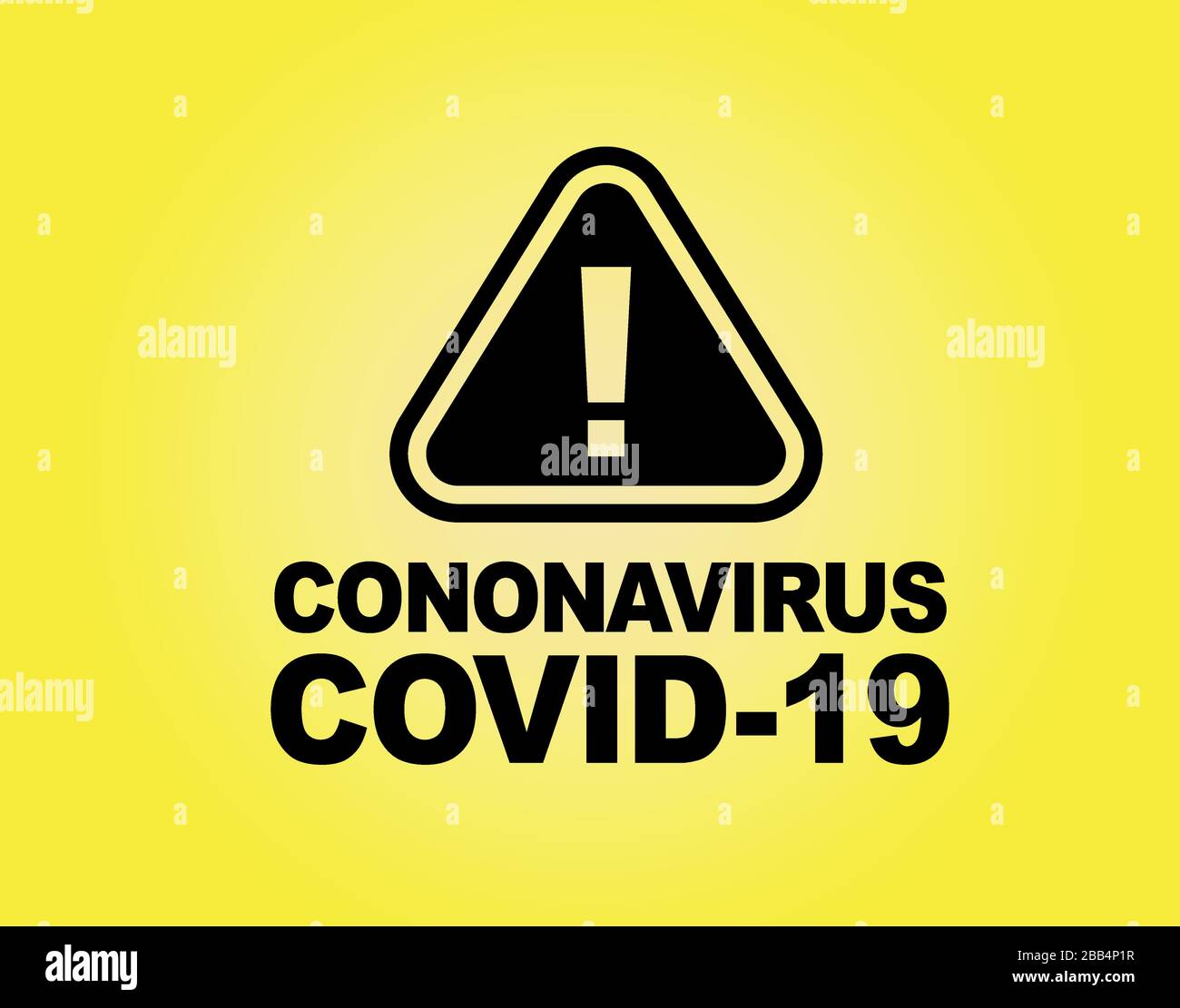 Les mots noirs standard gras coronavirus, COVID-19 sur fond jaune Illustration de Vecteur