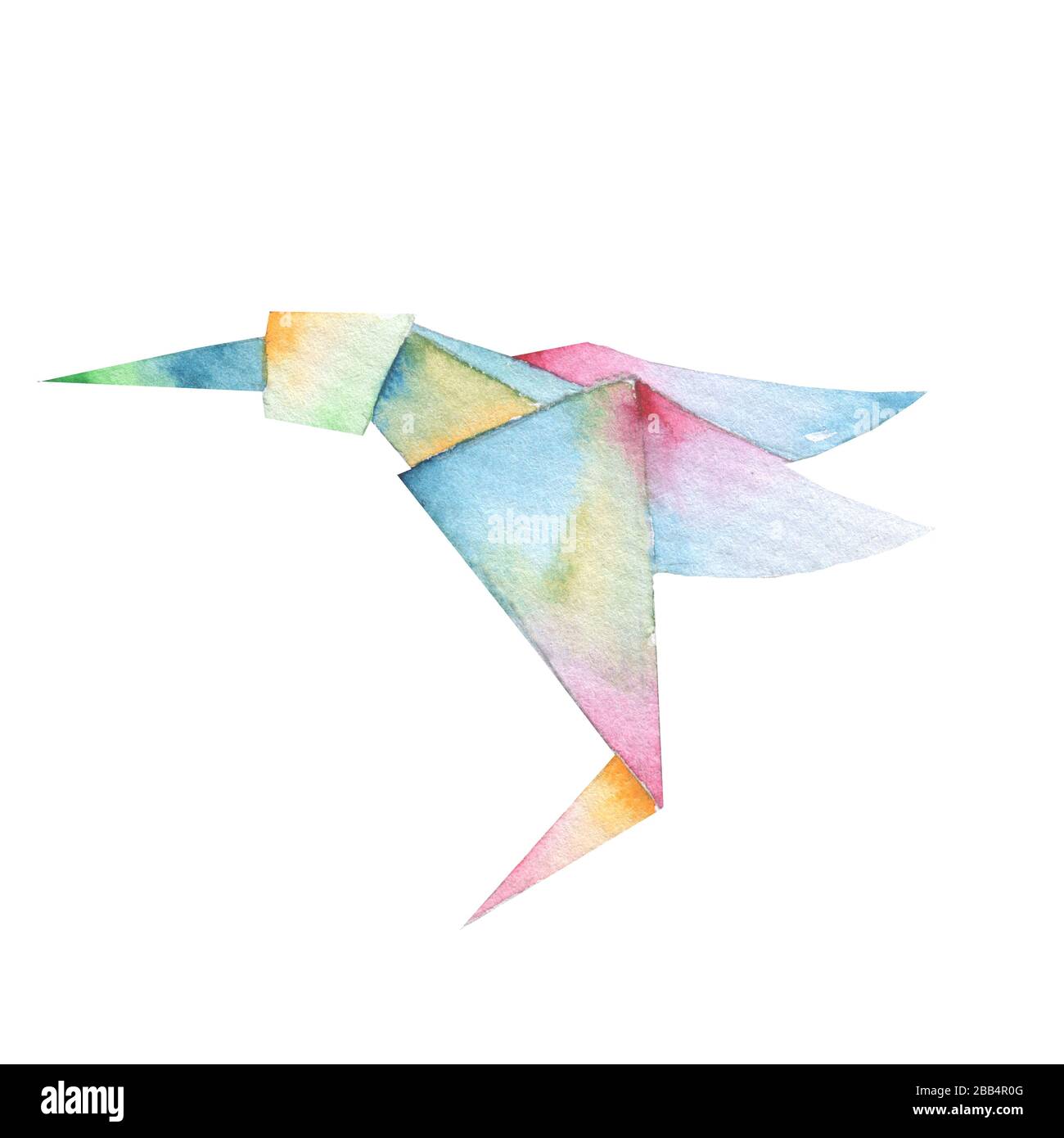 Un original de couleurs vives Origami Hummingbird. Fichier disponible. Banque D'Images