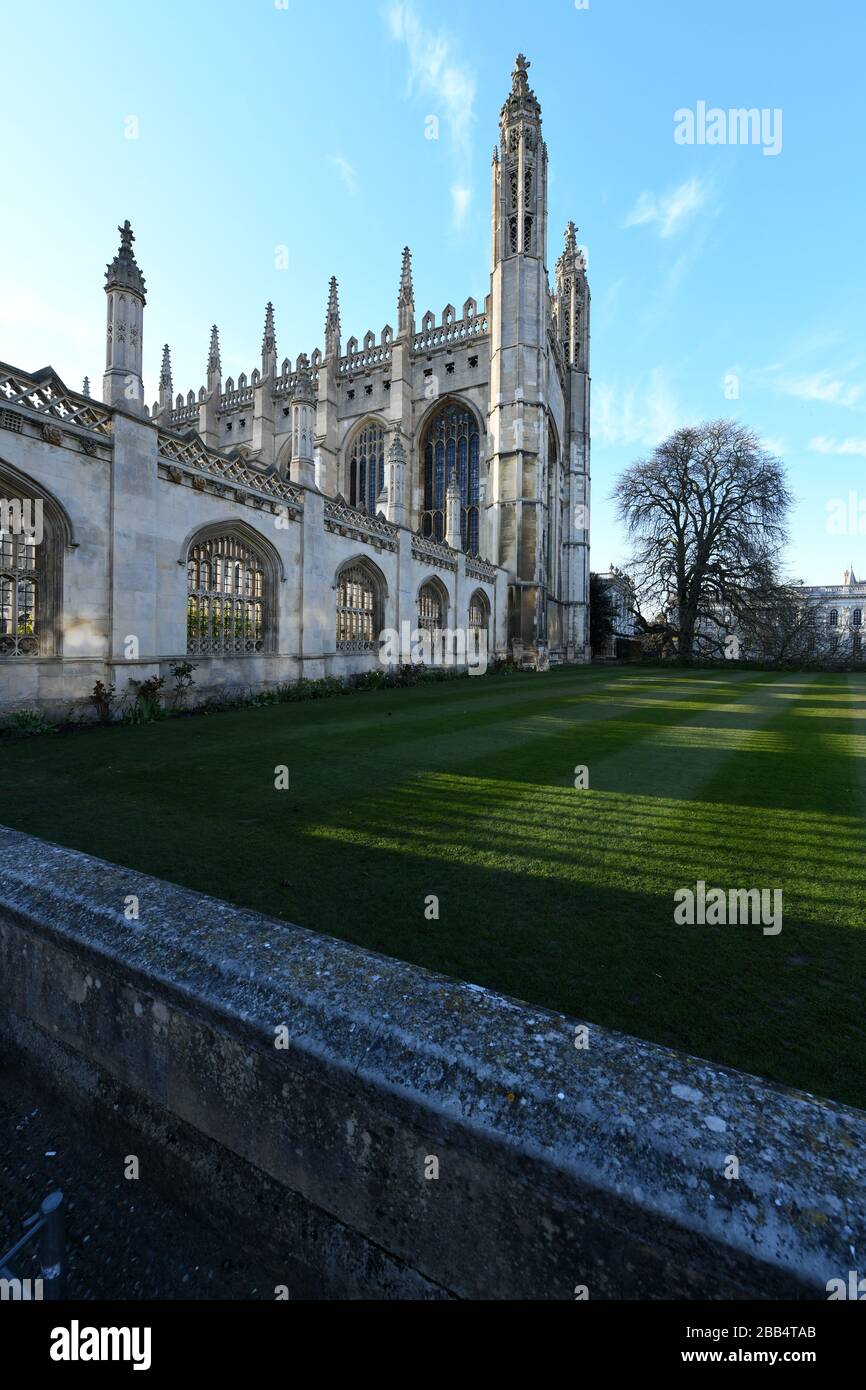 Kings College Chapel, Université de Cambridge au printemps 2020 Banque D'Images