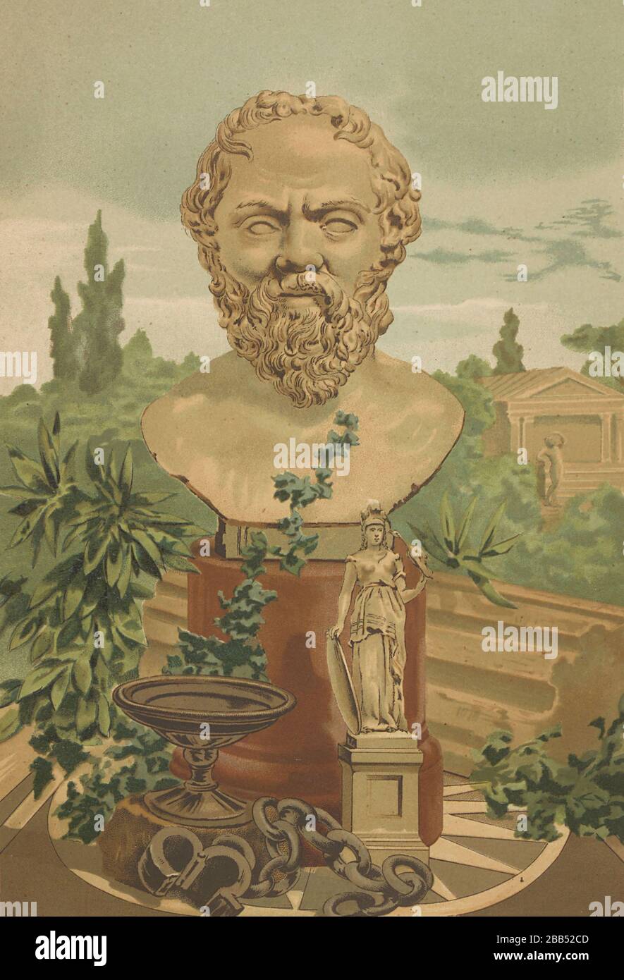 Buste de Socrates c. 470 – 399 av. J.-C.) était un philosophe grec classique (Athenian) de la ciencia y sus hombres : vidas de los sabios ilustres desde la antigüedad hasta el siglo XIX T. 1 [Science and it is People Vol 1] de Luis Figuier ; traduction de la tercera edición francesa por Pelegrin Casabó y Pagés ; ilustrada por Armet, Gomez, Martí y Alsina, Planella, Puiggarí, Serra, imprimé à Barcelone en 1879 Banque D'Images