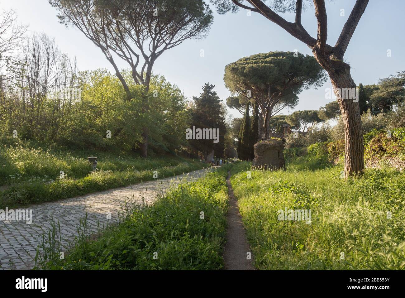 21 avril 2018 sur via Appia, Appian Way de Porta Appia, route compétente de Rome Banque D'Images