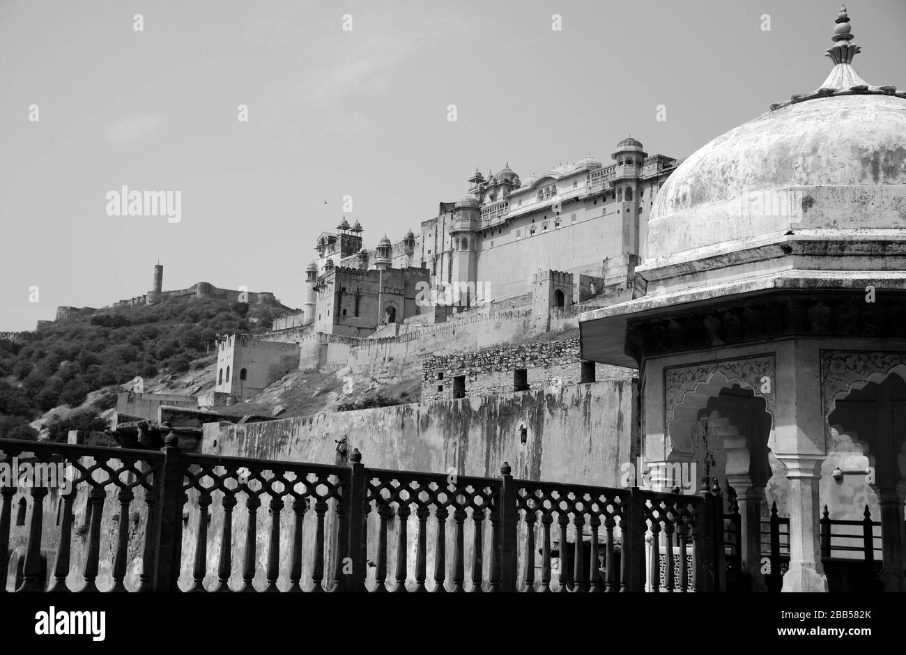 Architecture médiévale du Rajasthan au fort d'Amber Banque D'Images