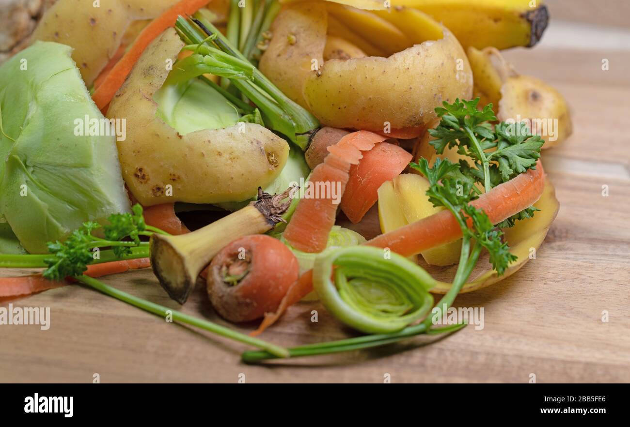 Les déchets biodégradables dans la cuisine, close-up Banque D'Images