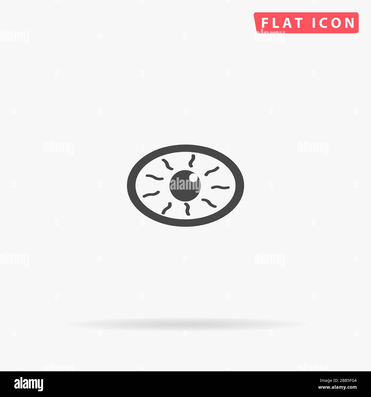 Icône de vecteur plat œil gonflé, œil douloureux. Signe de style glyphe. Symbole d'illustrations simples tracées à la main pour les infographies de concept, les projets de conception, l'interface utilisateur et l'U Illustration de Vecteur