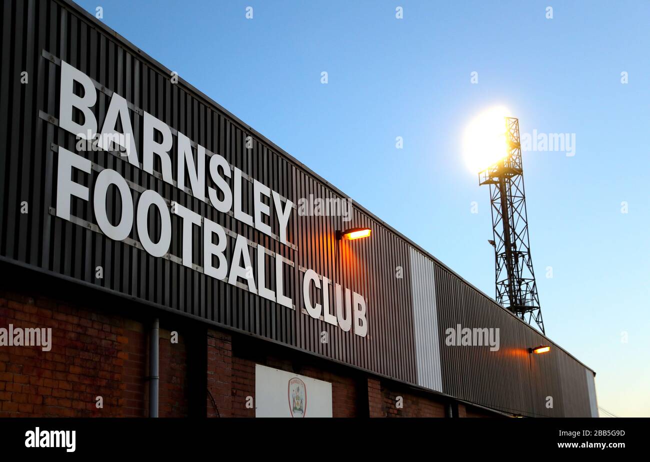 Vue générale de la signalisation à Oakwell Banque D'Images