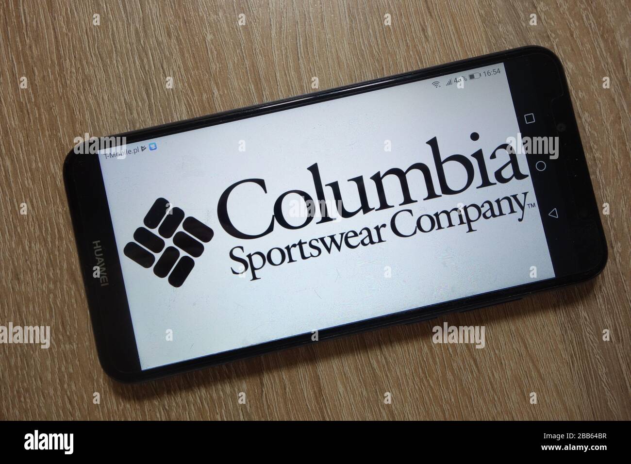 Logo Columbia Sportswear Company affiché sur le smartphone Banque D'Images