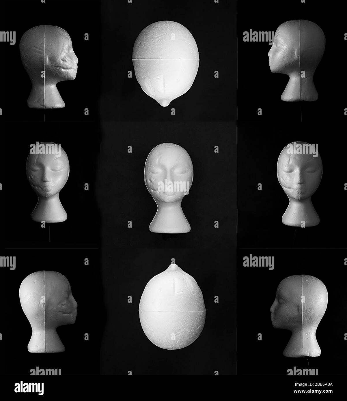 Tête de mannequin femme artistique Banque d'images noir et blanc Alamy