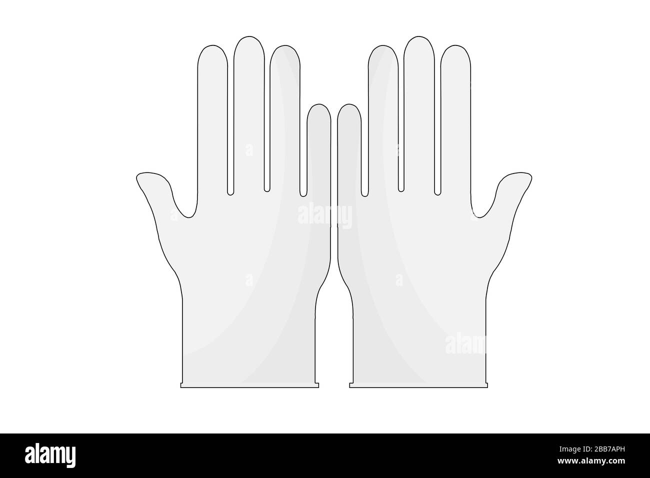 Gant blanc stérile à portée de main avant la procédure chirurgicale Banque D'Images