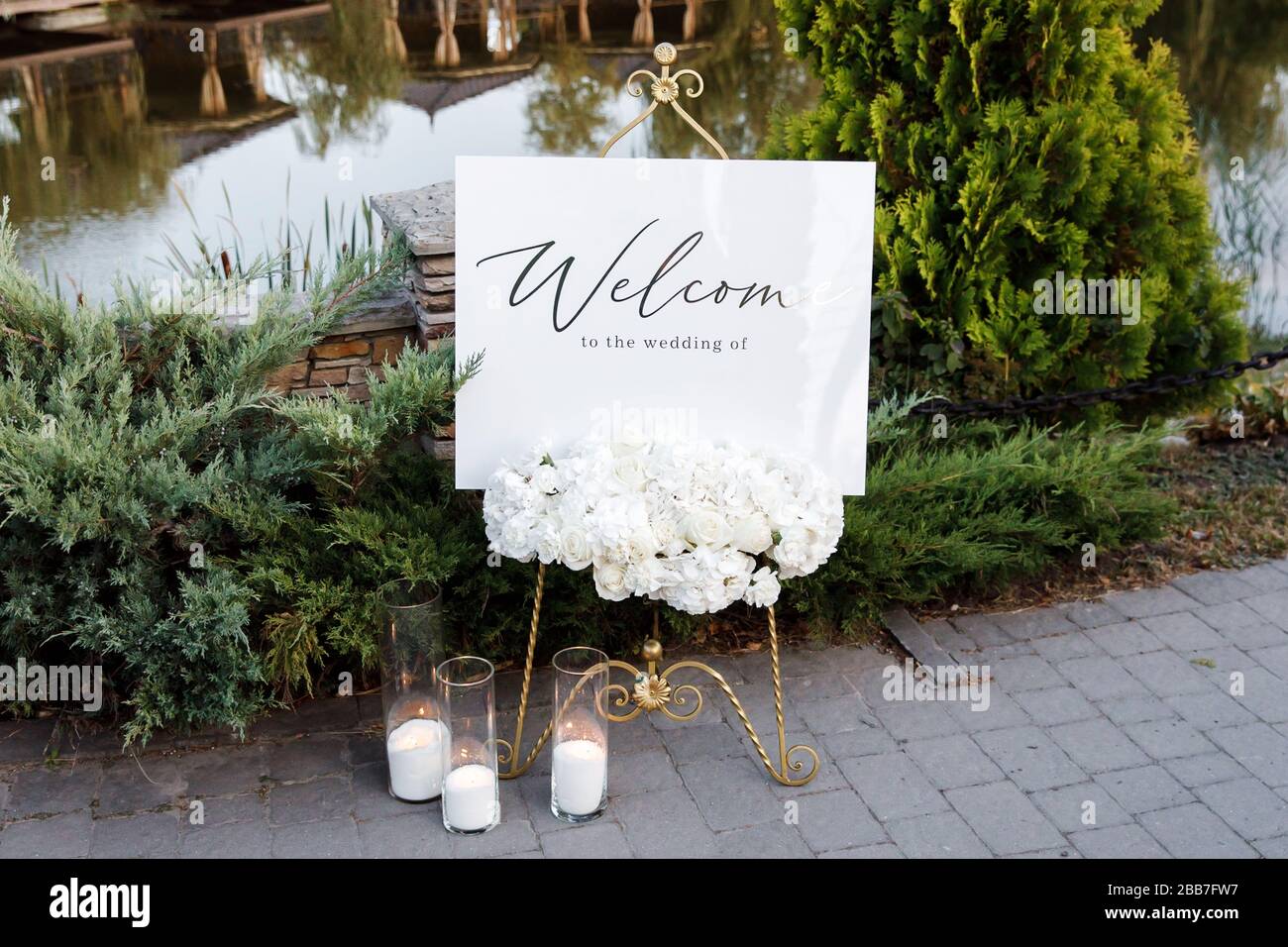 Un endroit bien frappé pour rencontrer les clients pour célébrer le mariage Banque D'Images