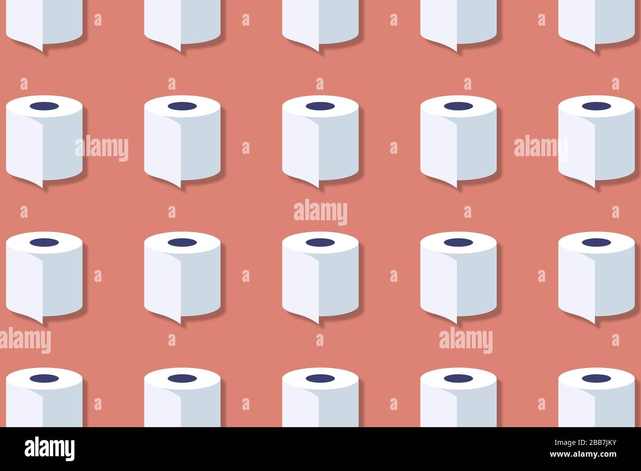 Un rouleau de papier toilette est représenté comme un dessin simple Banque D'Images