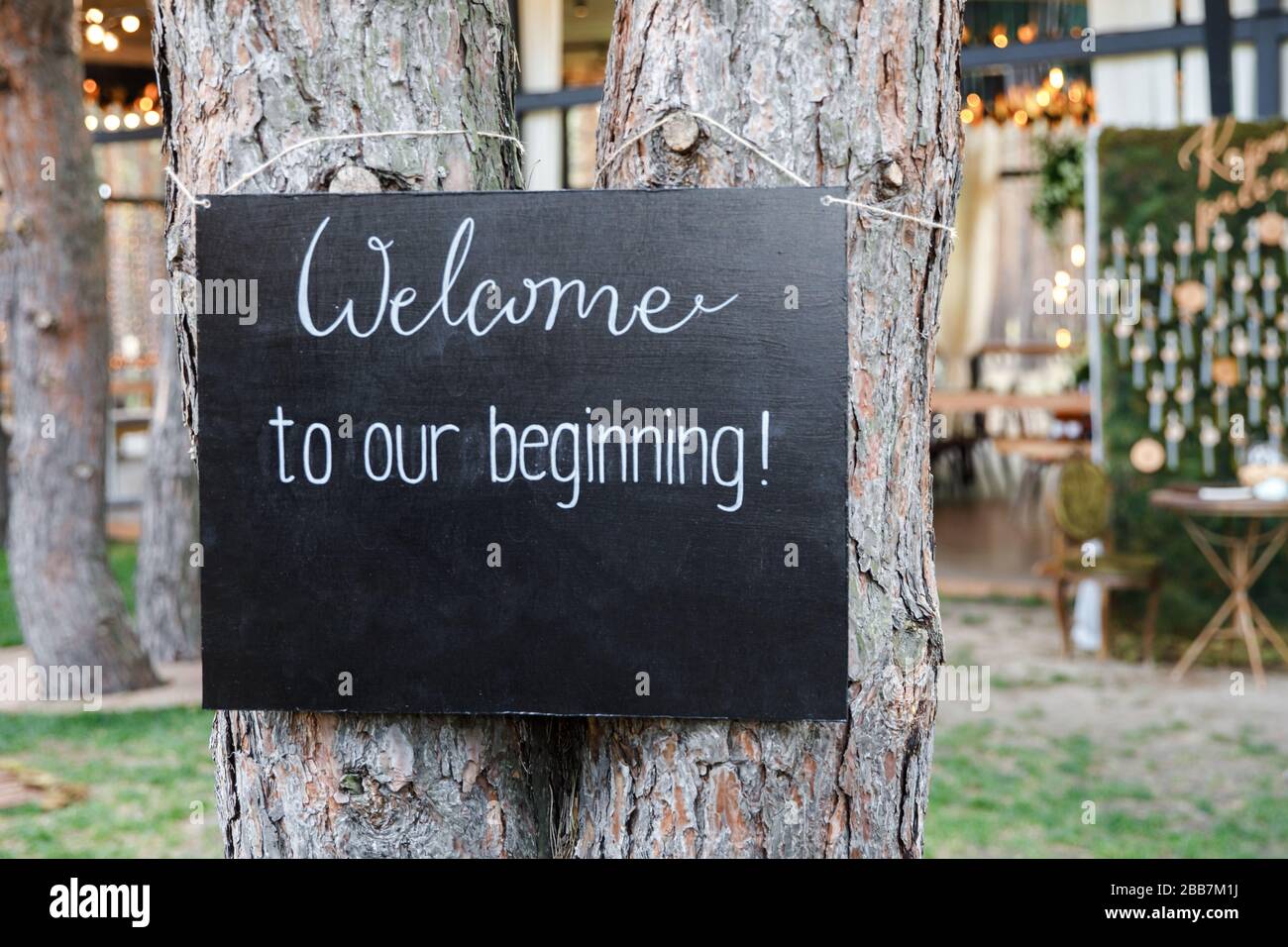 Un endroit bien frappé pour rencontrer les clients pour célébrer le mariage Banque D'Images
