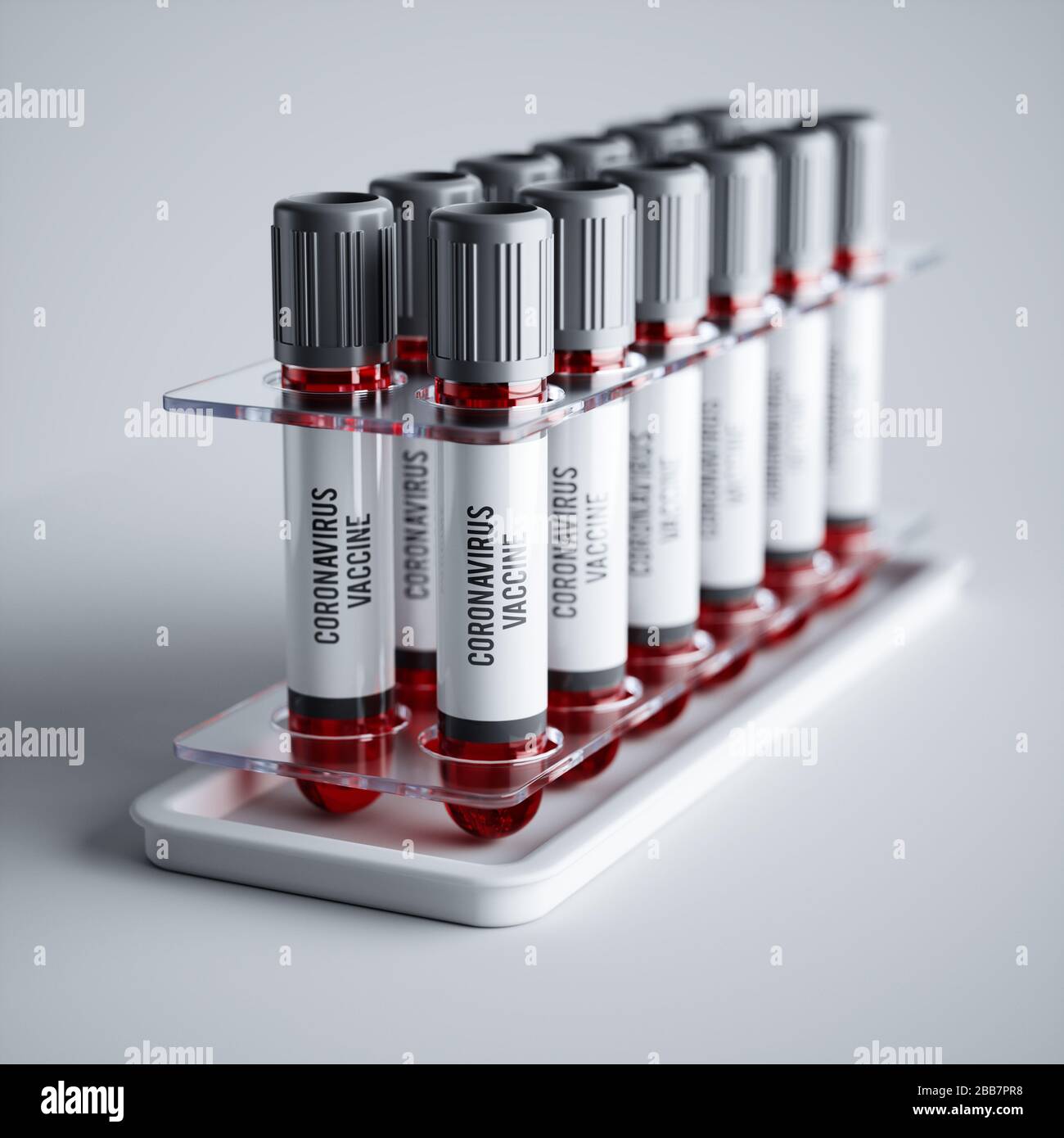 Coronavirus du vaccin, covid-19, cov-2 du sras. illustrateur de rendu tridimensionnel. Banque D'Images