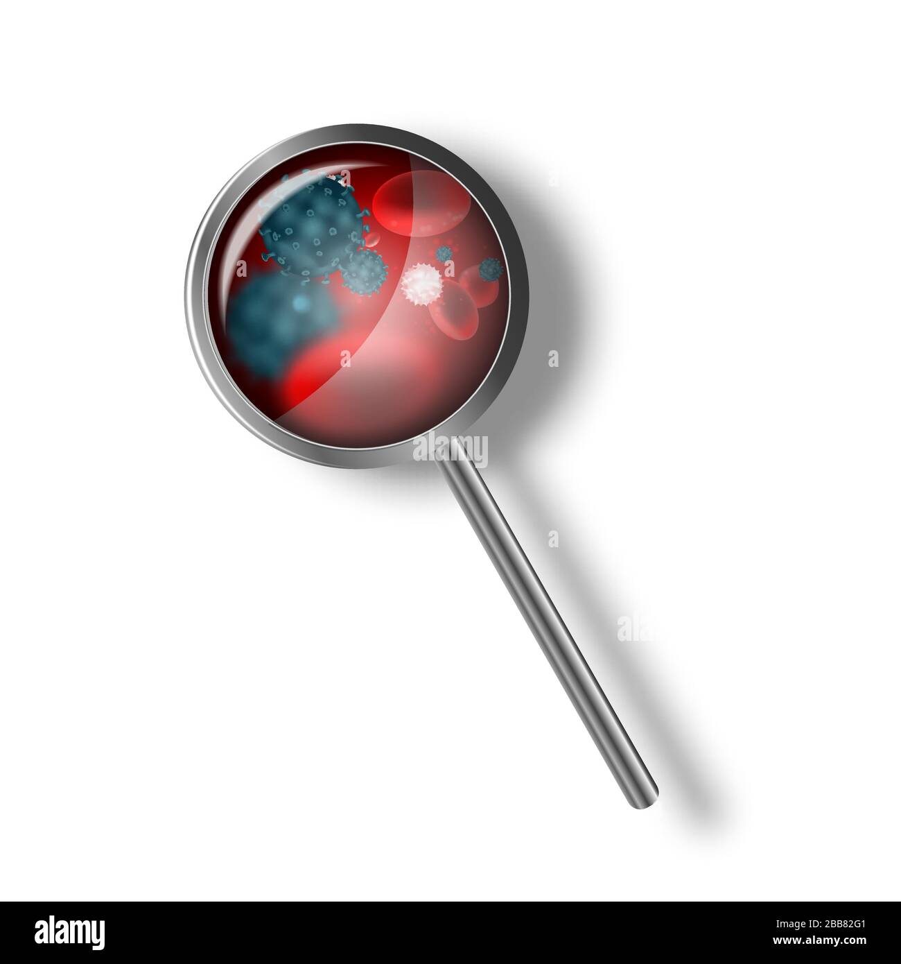 Coronavirus 2019-ncov bannière avec loupe. Maladie du virus médical Illustration de Vecteur
