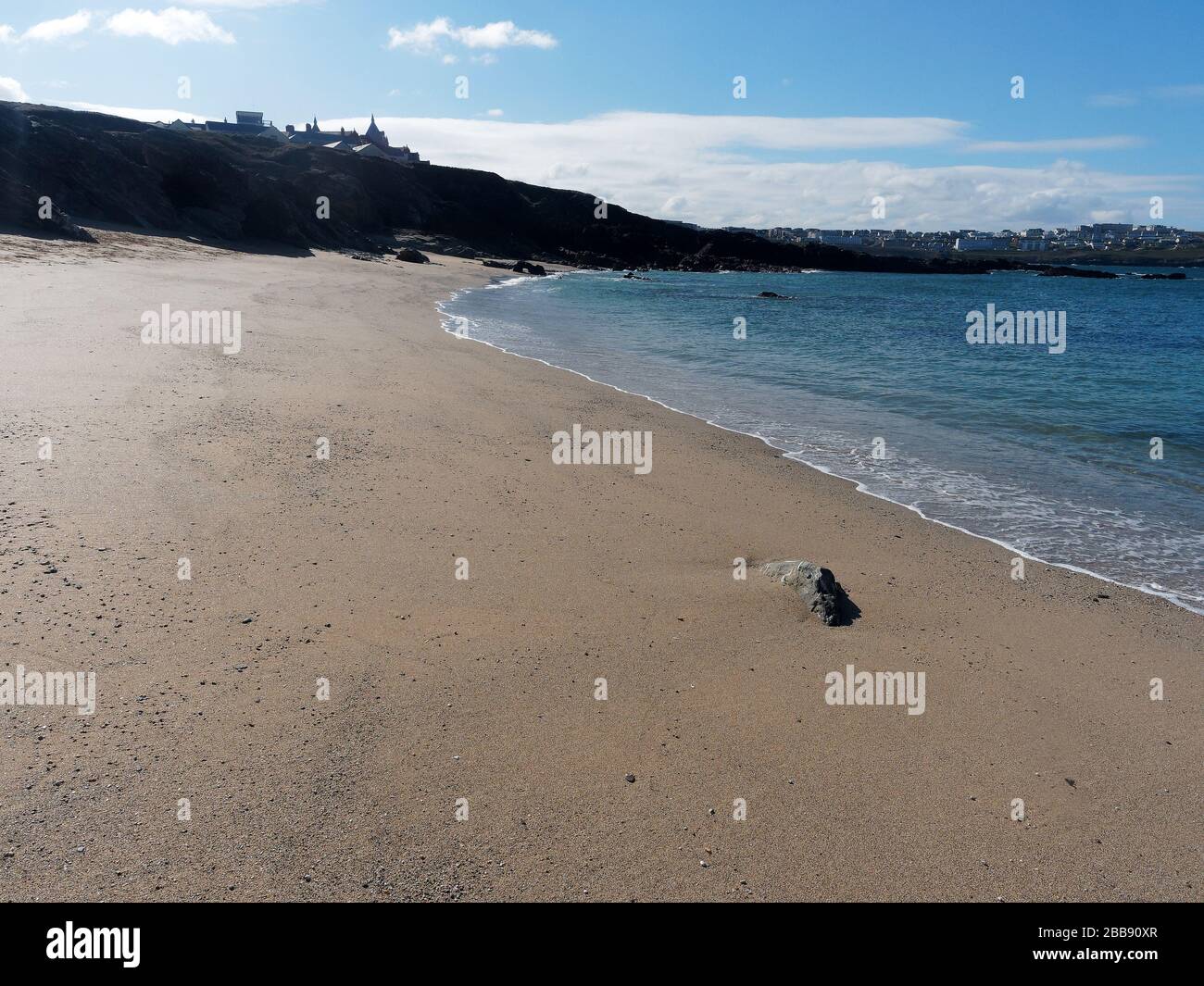 Newquay, Cornwall, Royaume-Uni, 30 mars 2020. Covid 19 plage déserte, Rick Steins, Fistral Beach bar, Fish House Fistral Beach Complex, Newquay Cornwal Banque D'Images