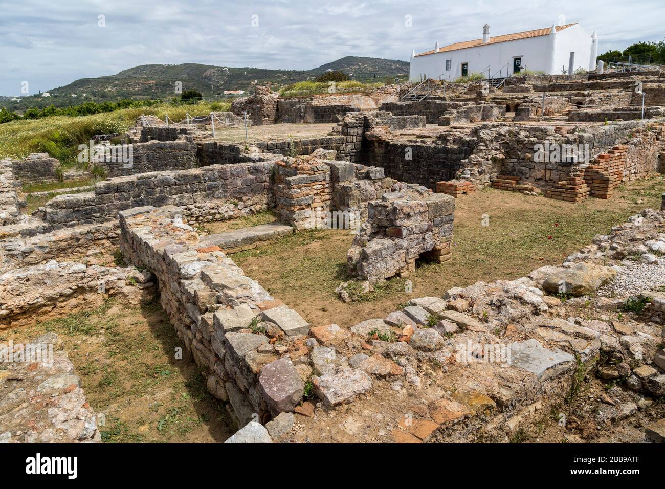 Ruines romaines, Milreu, Algarve, Portugal Banque D'Images