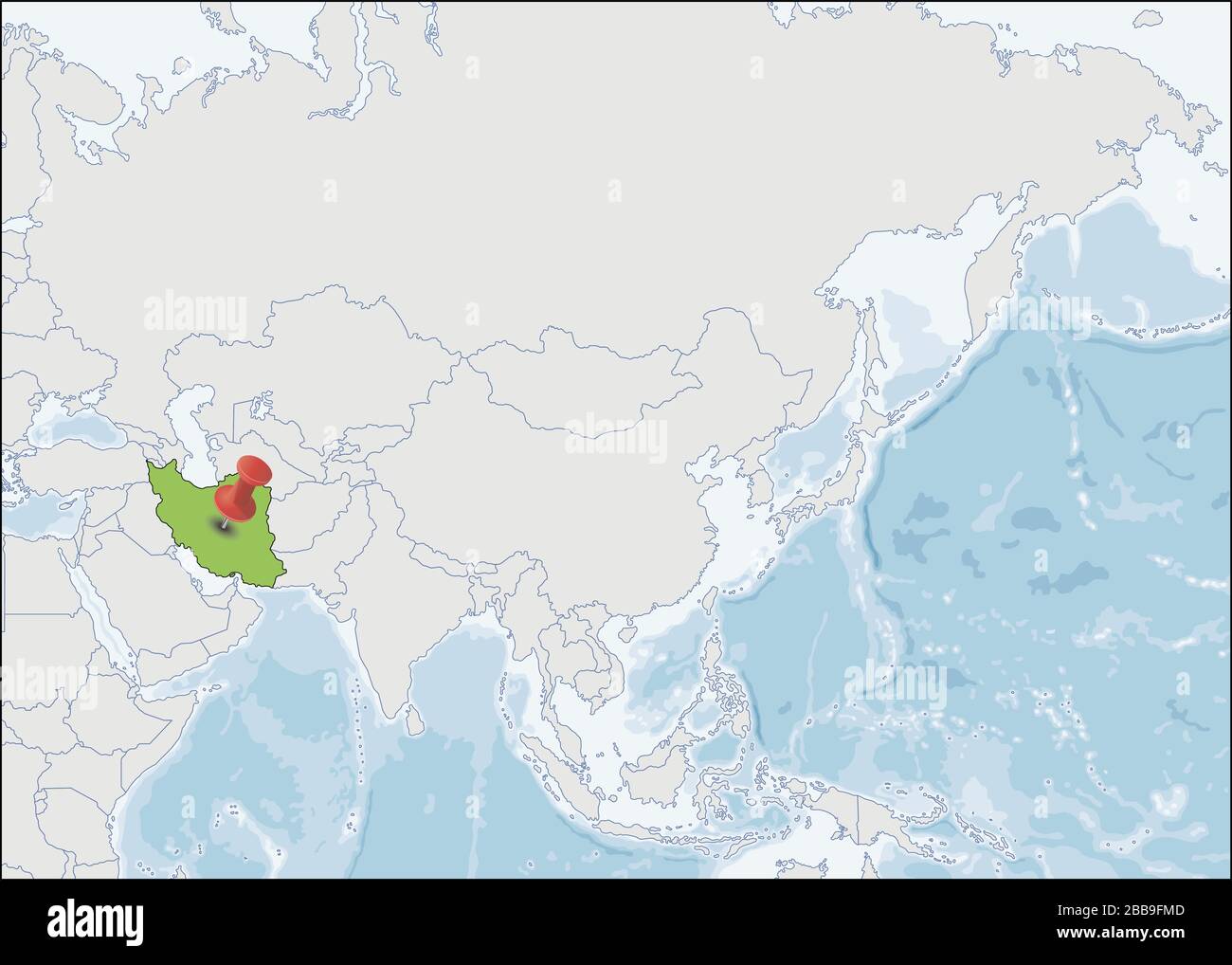 République islamique d'Iran emplacement sur la carte de l'Asie Illustration de Vecteur