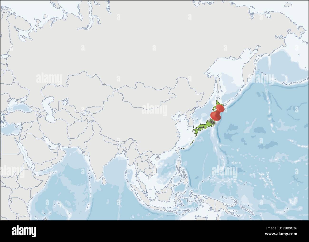 Carte du Japon emplacement sur la carte de l'Asie Illustration de Vecteur
