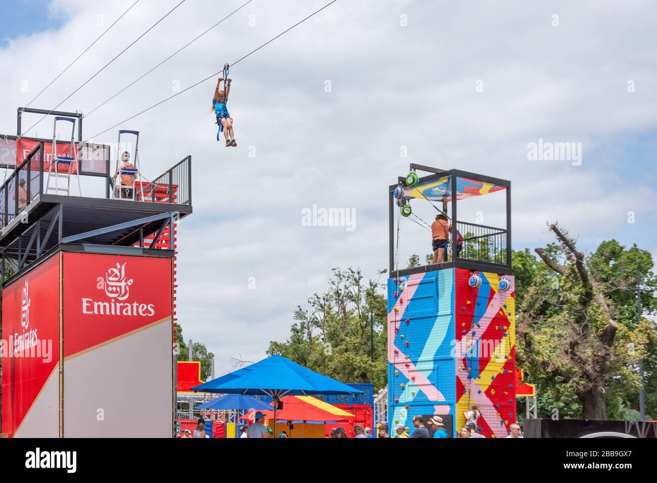 Aire de jeux pour enfants à Melbourne Open 2020, tournamen de tennis, City Central, Melbourne, Victoria, Australie Banque D'Images