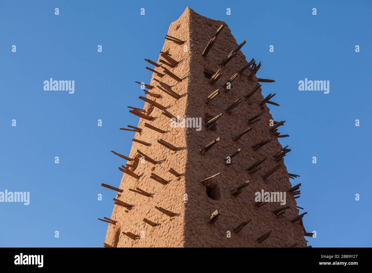 La ville d'Agadez, la mosquée de boue africaine minaret Banque D'Images