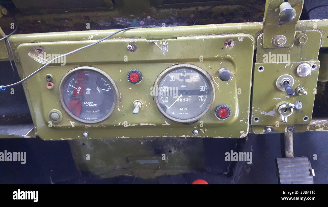 Tableau de bord Landrover série 2 Banque D'Images