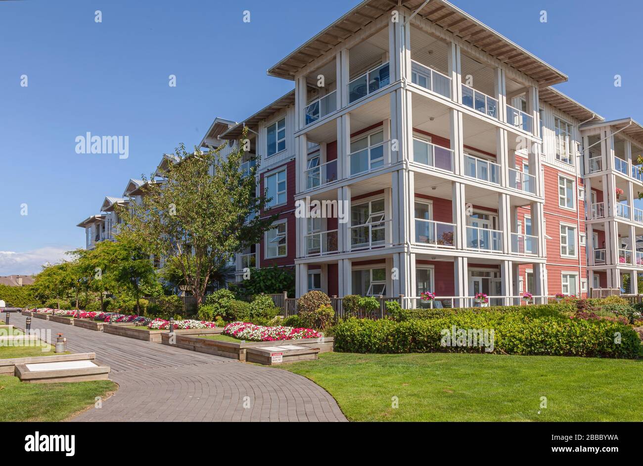 Collectivité de la retraite à Richmond, en Colombie-Britannique, un lieu de vie pour les personnes âgées. Banque D'Images