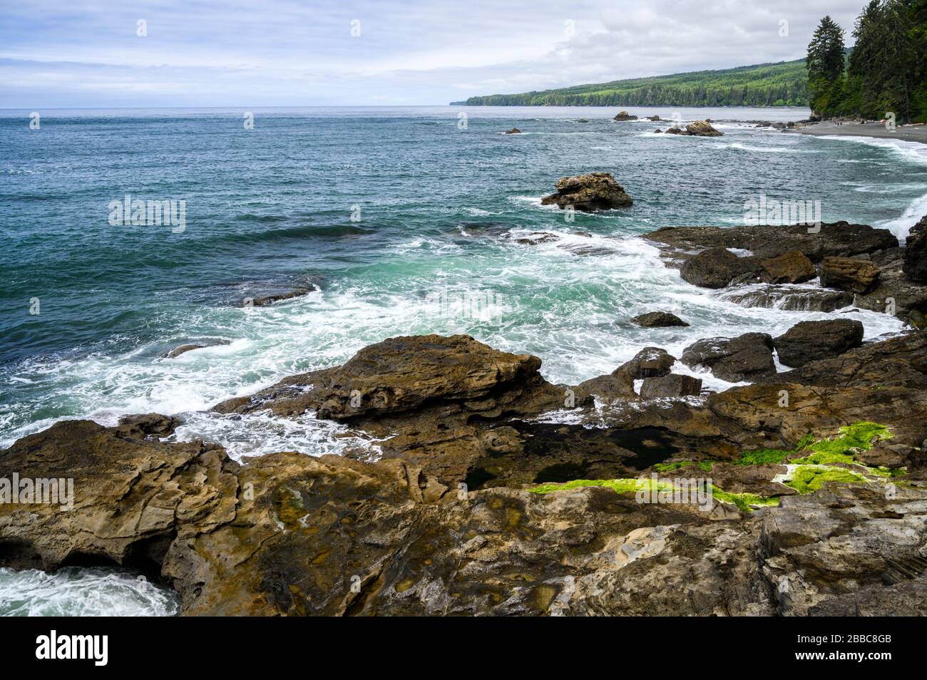 Sombrio Beach, sentier Juan de Fuca, près de Port Renfrew, île de Vancouver, C.-B. Canada Banque D'Images