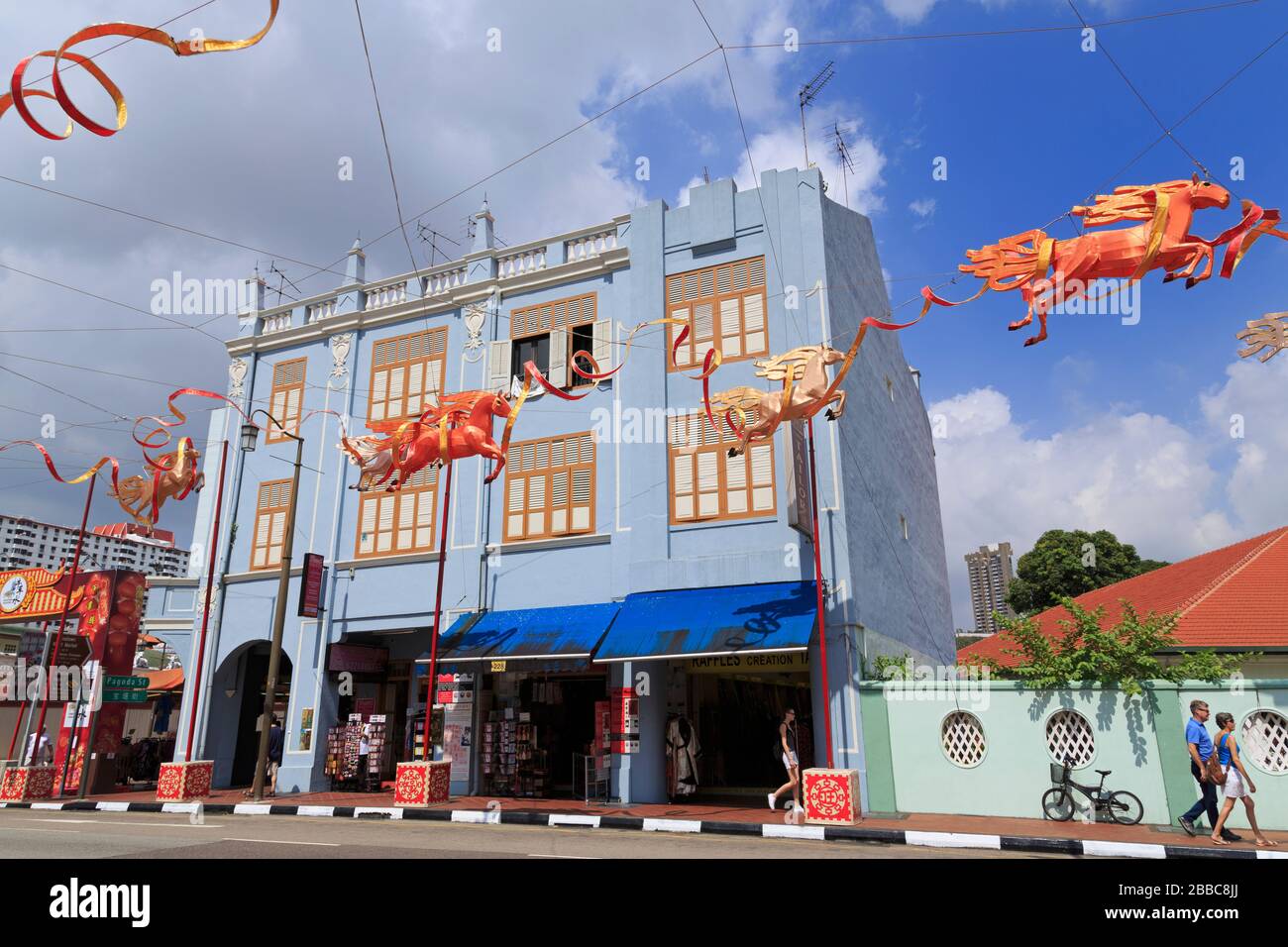 South Bridge Street, quartier chinois, Singapour, Asie Banque D'Images