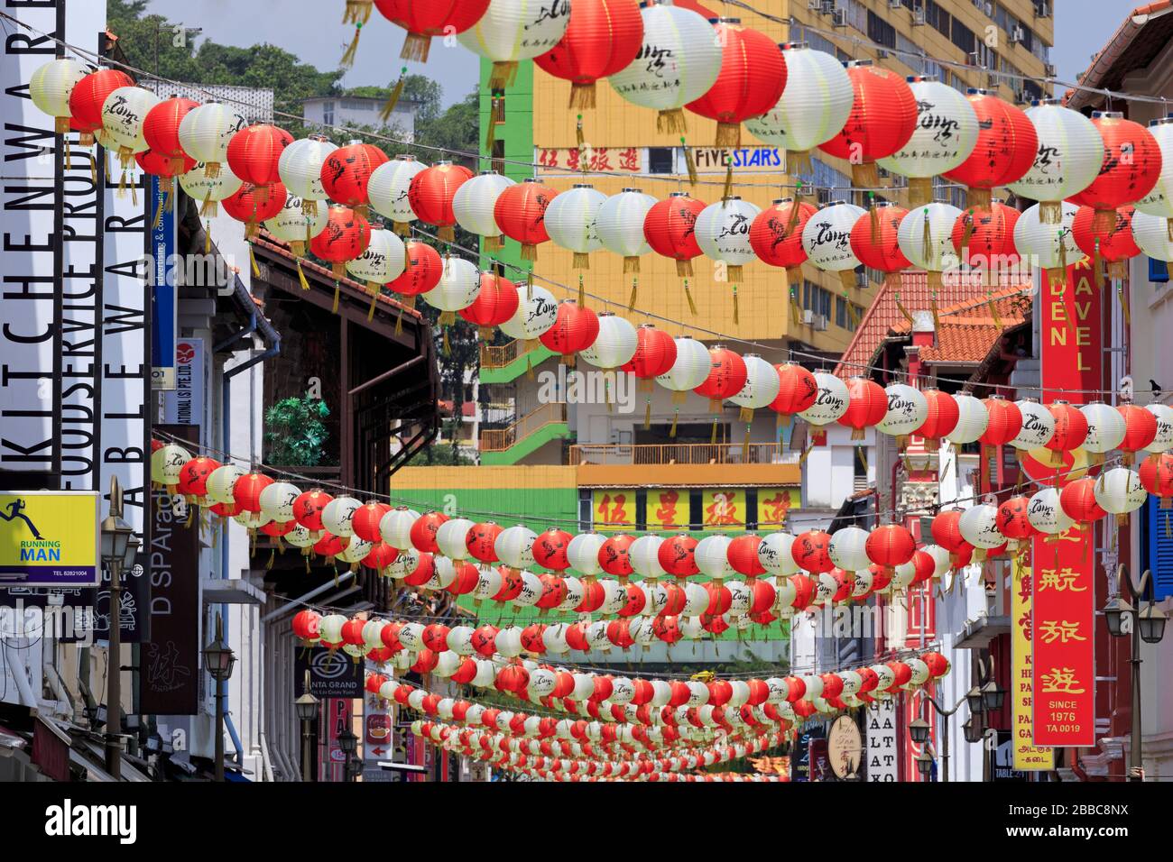 Temple Street dans le quartier chinois, Singapour, Asie Banque D'Images