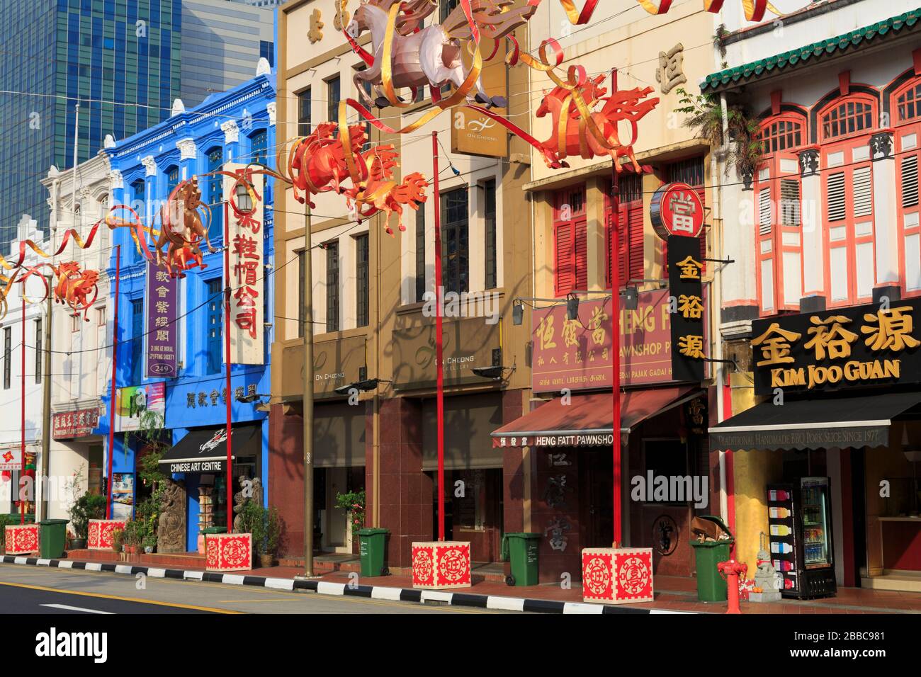 South Bridge Street, quartier chinois, Singapour, Asie Banque D'Images