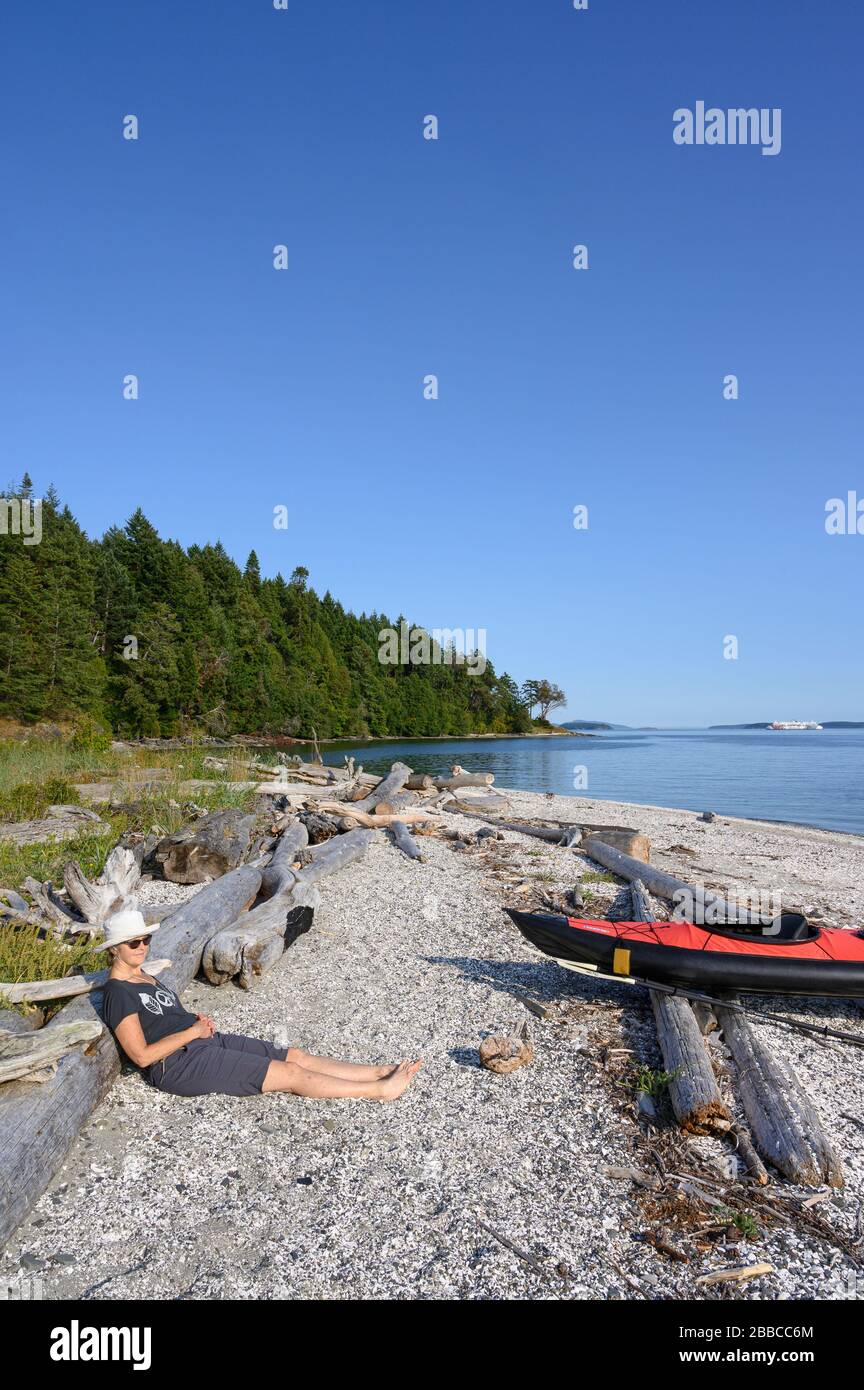 Île Portland, réserve de parc national des îles Gulf, parc national situé sur et autour des îles Gulf en Colombie-Britannique, Canada Banque D'Images