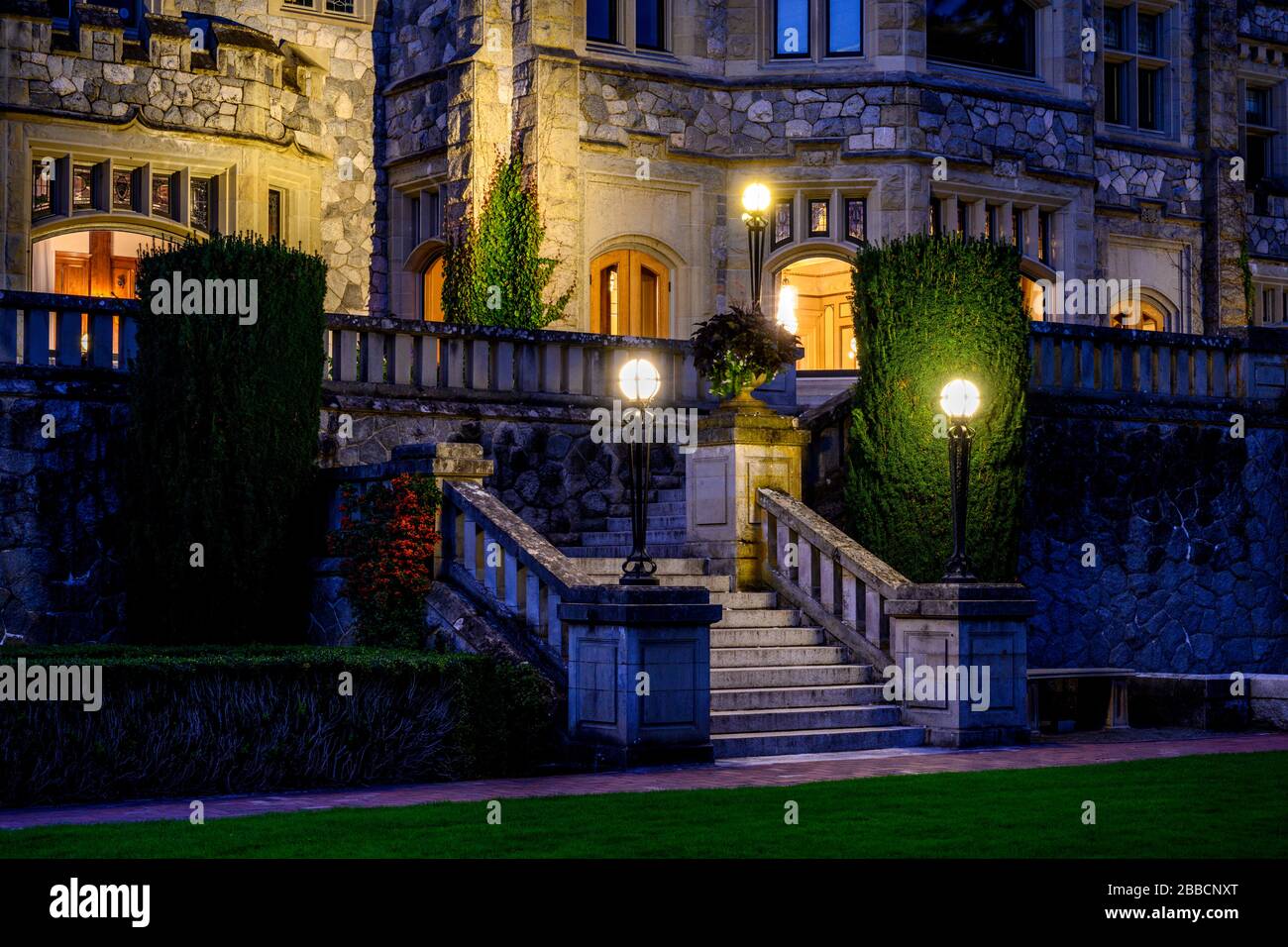 Hatley Castle, Royal Road University, Victoria (Colombie-Britannique), Canada Banque D'Images