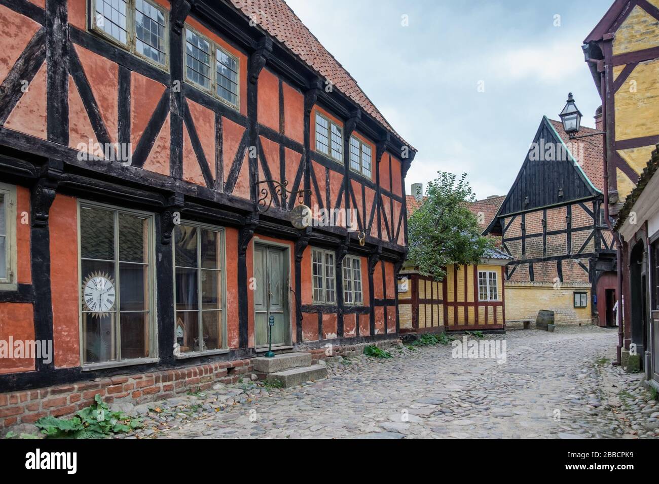 La vieille ville, Den Gamle by, musée en plein air de l'histoire urbaine et de la culture avec des bâtiments d'époque à Aarhus, Danemark, Scandinavie Banque D'Images