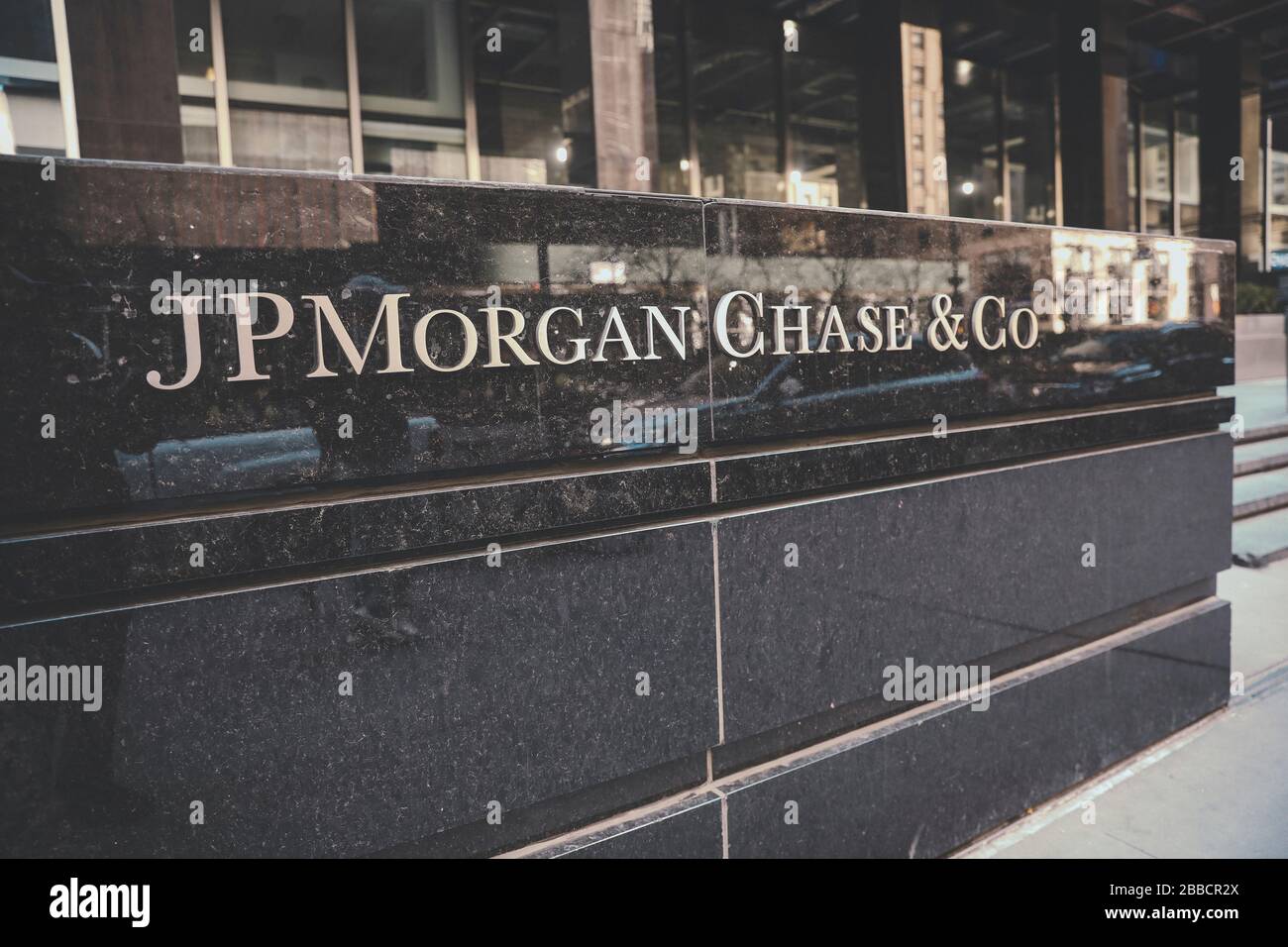 Logo JP Morgan Chase & Co à New York Banque D'Images