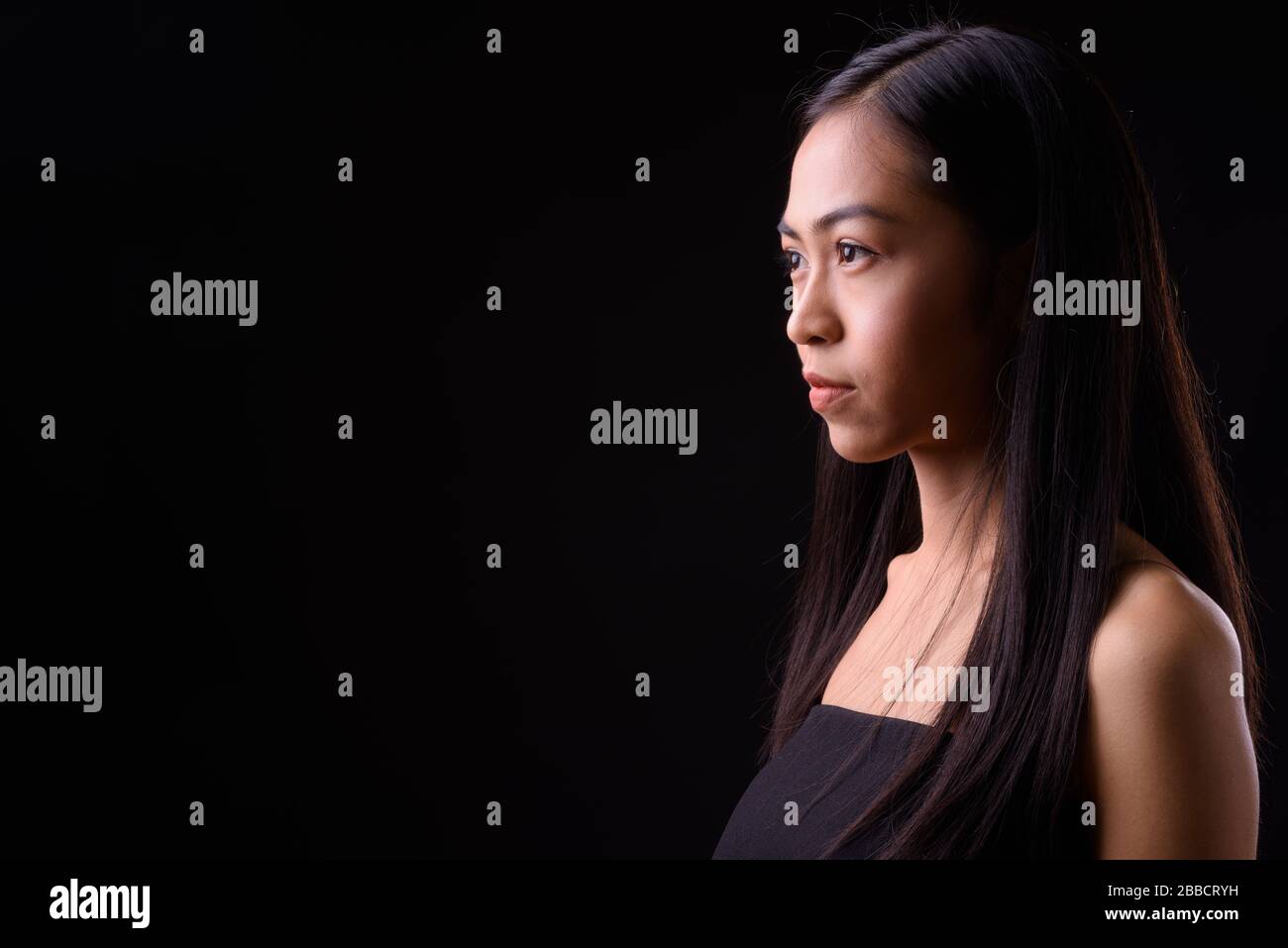 Vue détaillée de la jeune belle femme asiatique Banque D'Images