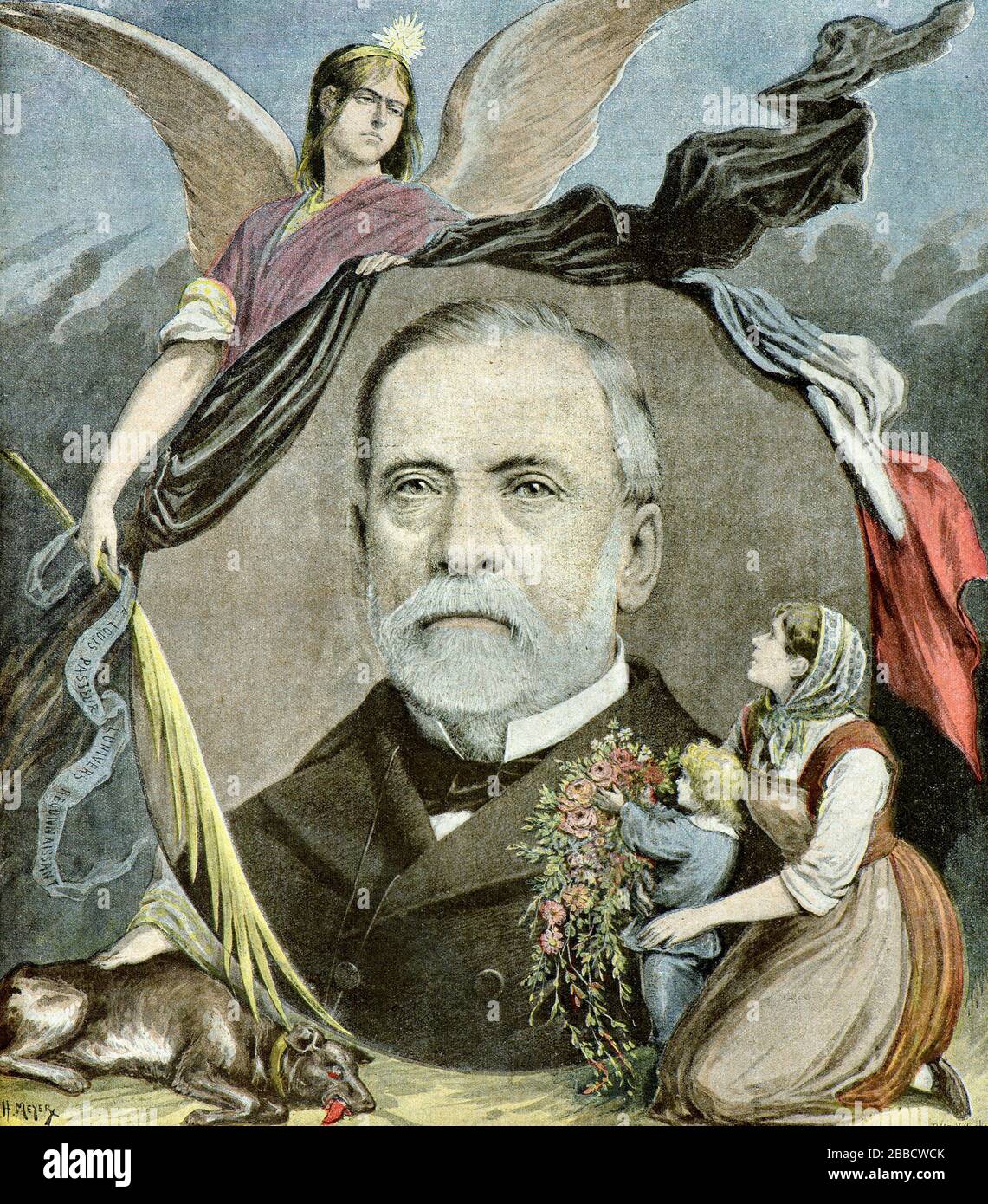 Meyer Henri ( 1841 - 1899 ) - Portrait de Louis Pasteur (1822 - 1895) - Collection privée Banque D'Images