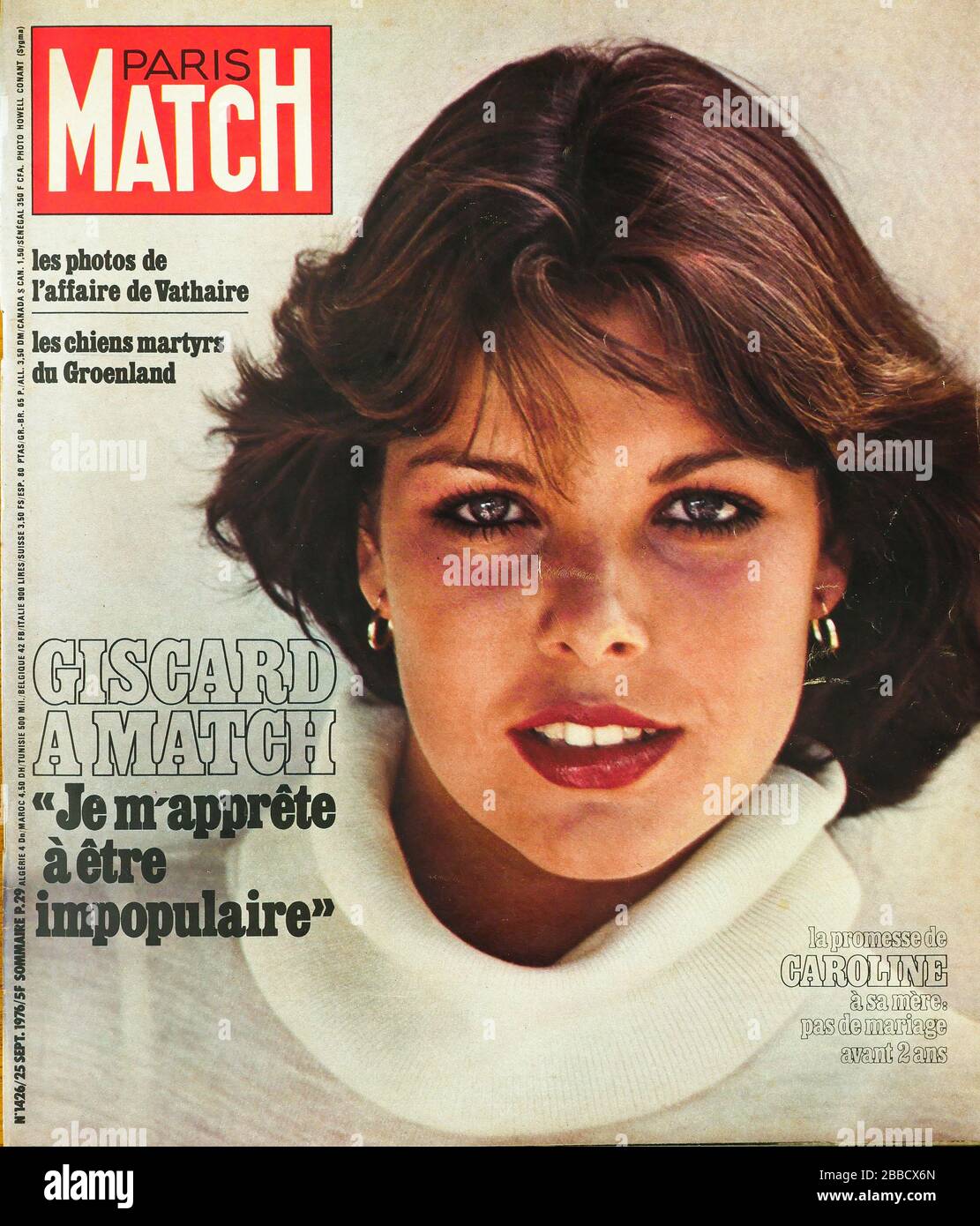 FrontPage du magazine français Paris-Match, n° 1426, Princesse Caroline de Monaco, 1976, France Banque D'Images