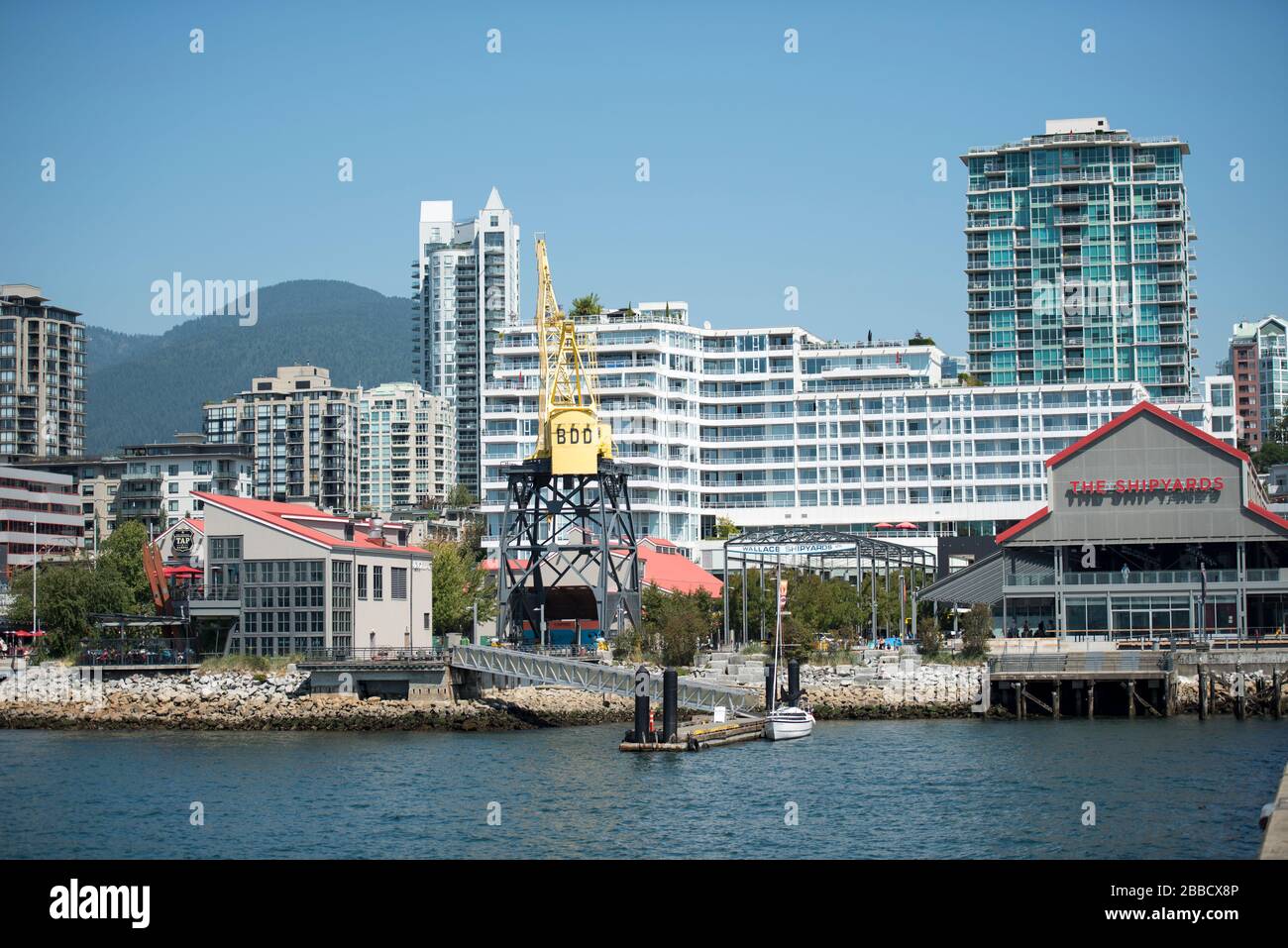 La communauté des chantiers navals, près de Lonsdale Quay, North Vancouver (Colombie-Britannique), Canada. Banque D'Images
