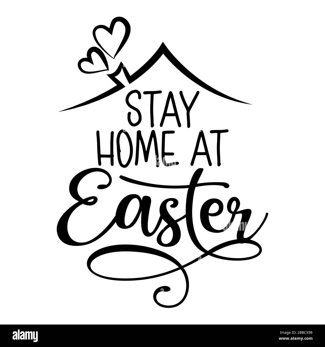 Restez à la maison à Pâques - STOP coronavirus, docteur t-shirt. Soins infirmiers, médecin, praticien, modèle de conception de t-shirt d'infirmière praticienne, désodnig de bulles d'expression Illustration de Vecteur