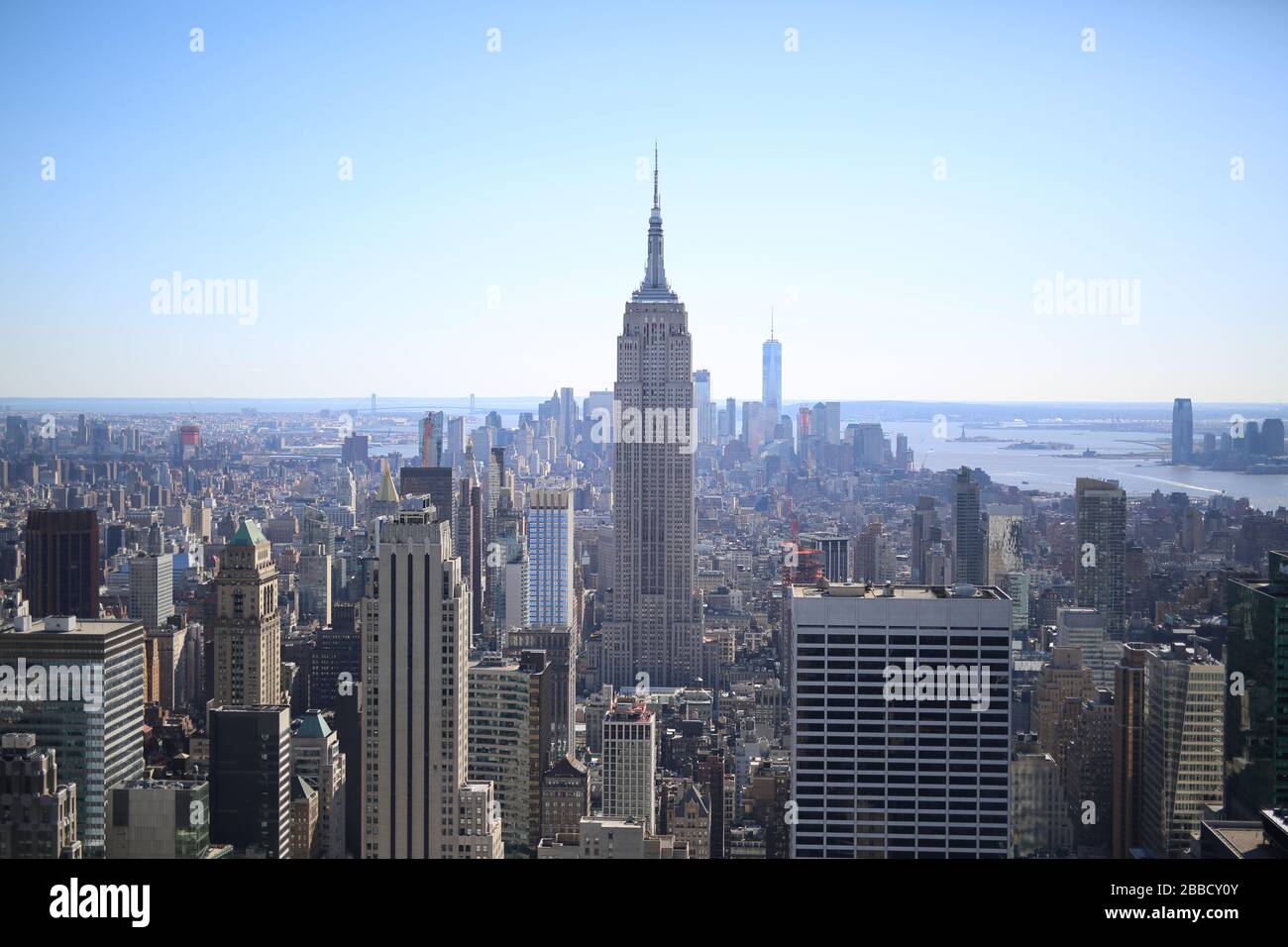 Paysage de New York avec Empire State Building Banque D'Images
