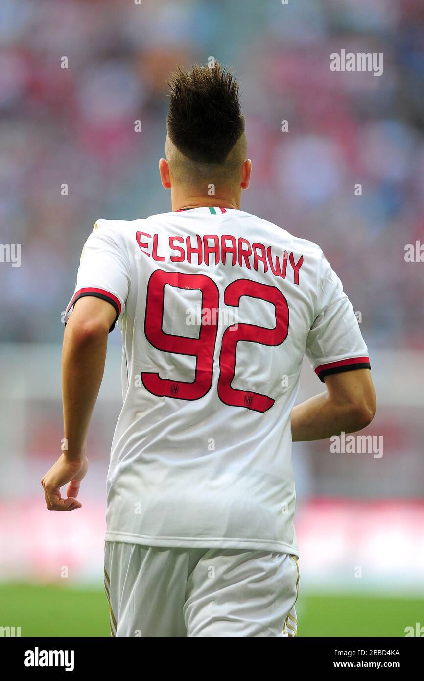 Détail du maillot de l'AC Milan Stephan El Shaarawy Banque D'Images